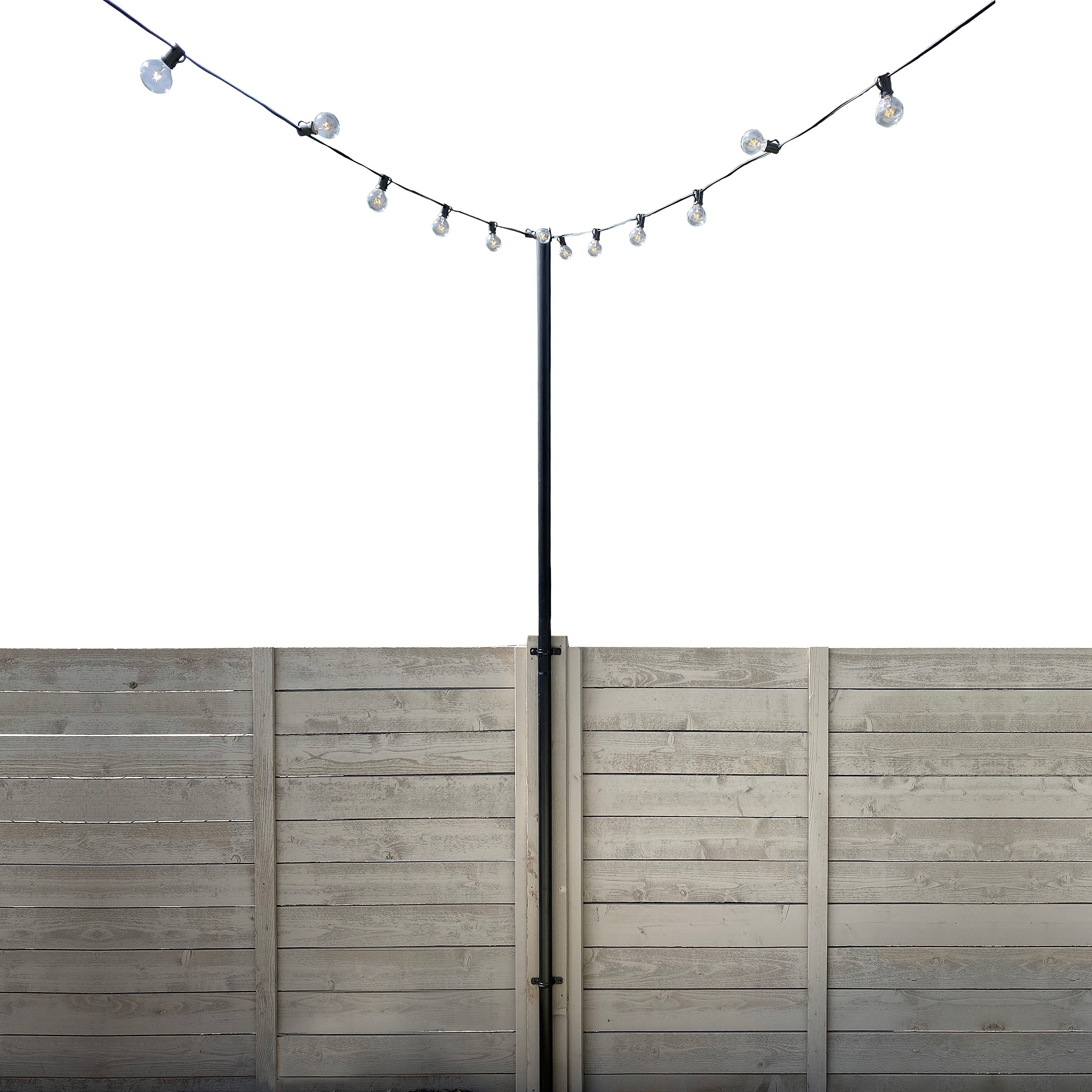 String Light Poles with Hook for Hanging String Lights for Garden Party Patio Christmas Wedding - Black