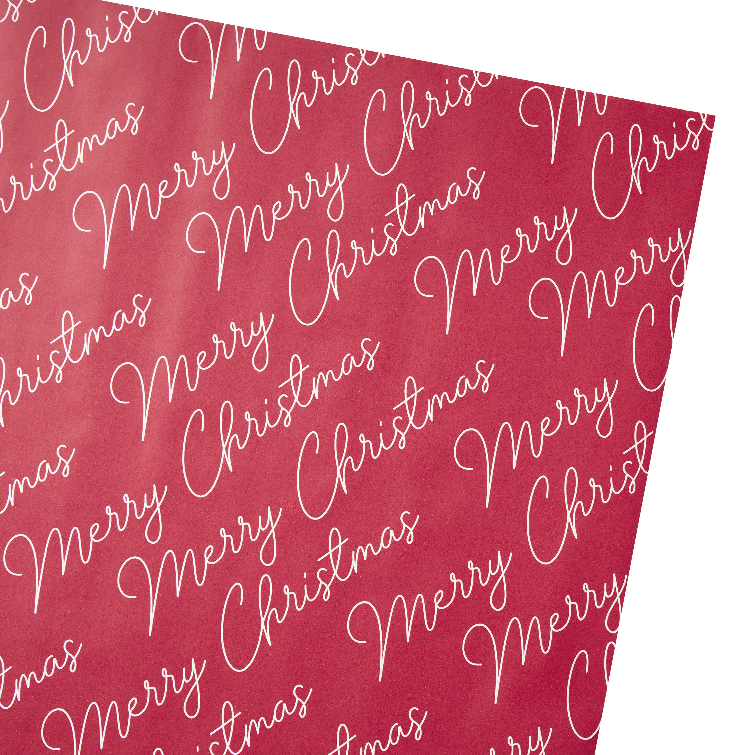 Red and White Merry Christmas Holiday Wrapping Paper Roll - World