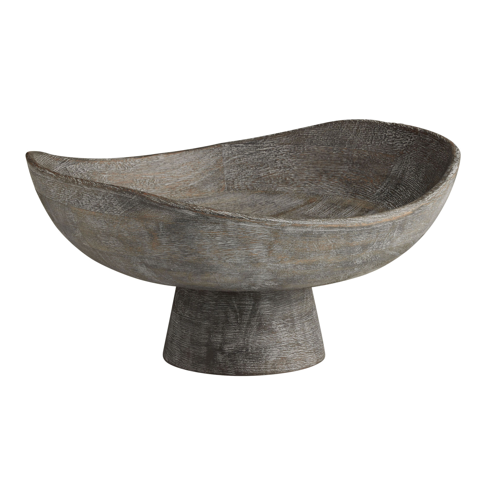 CRAFT Niko Blackened Wood Pedestal Bowl Decor World Market