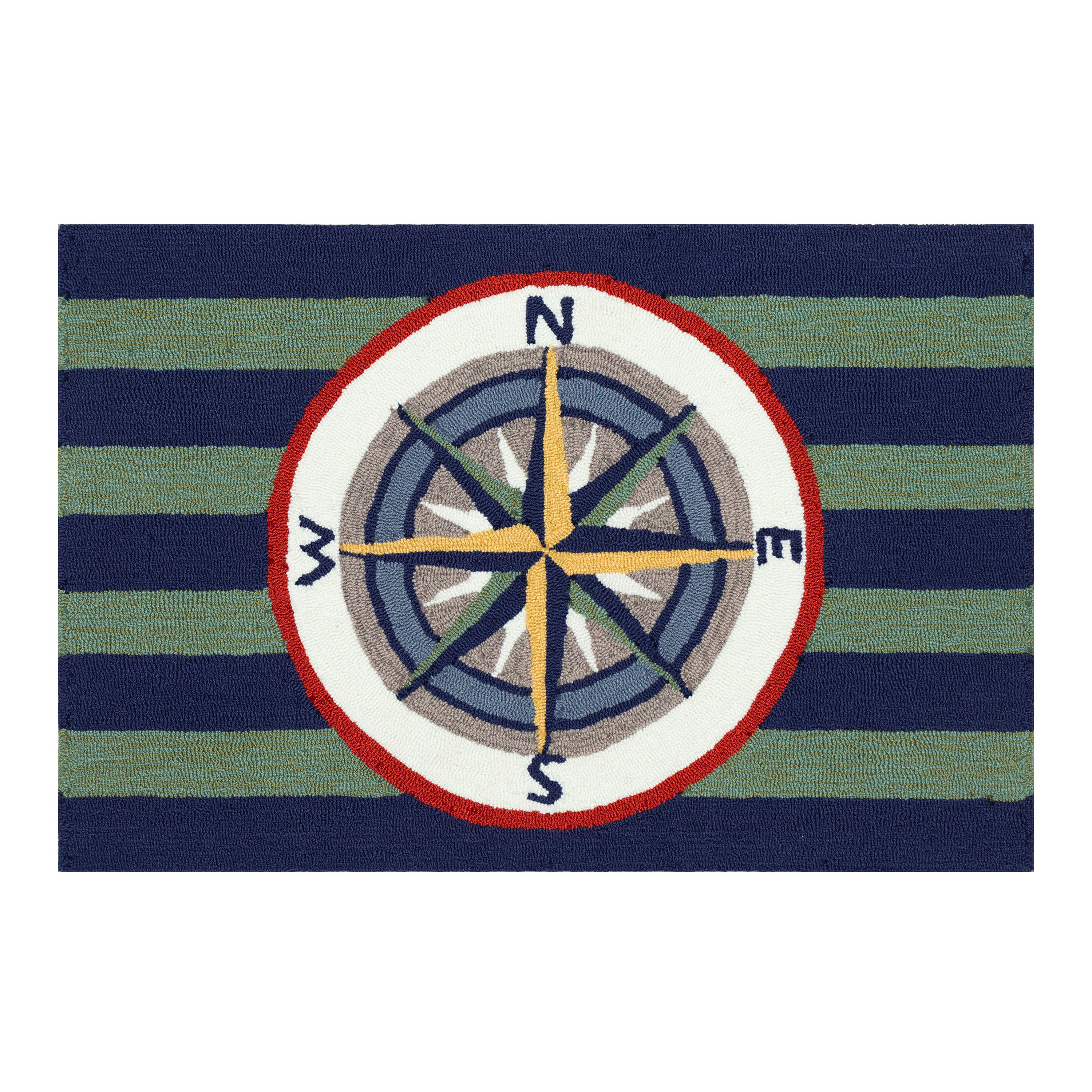 Nautical Compass Hand-Tufted Indoor/Outdoor Mats & Rugs