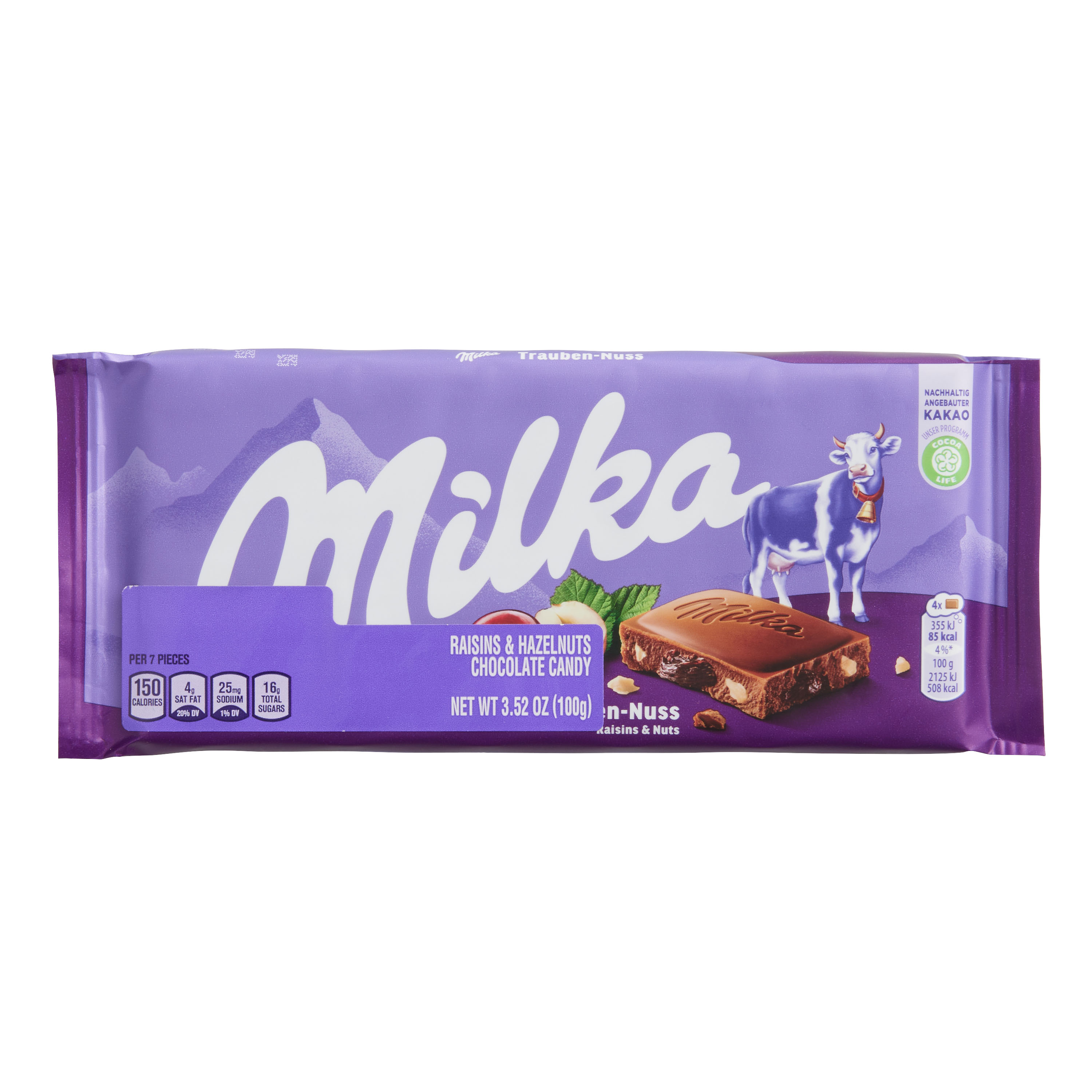 MILKA Whole Hazelnut Milk Chocolate (3.5oz / 100g Bar)