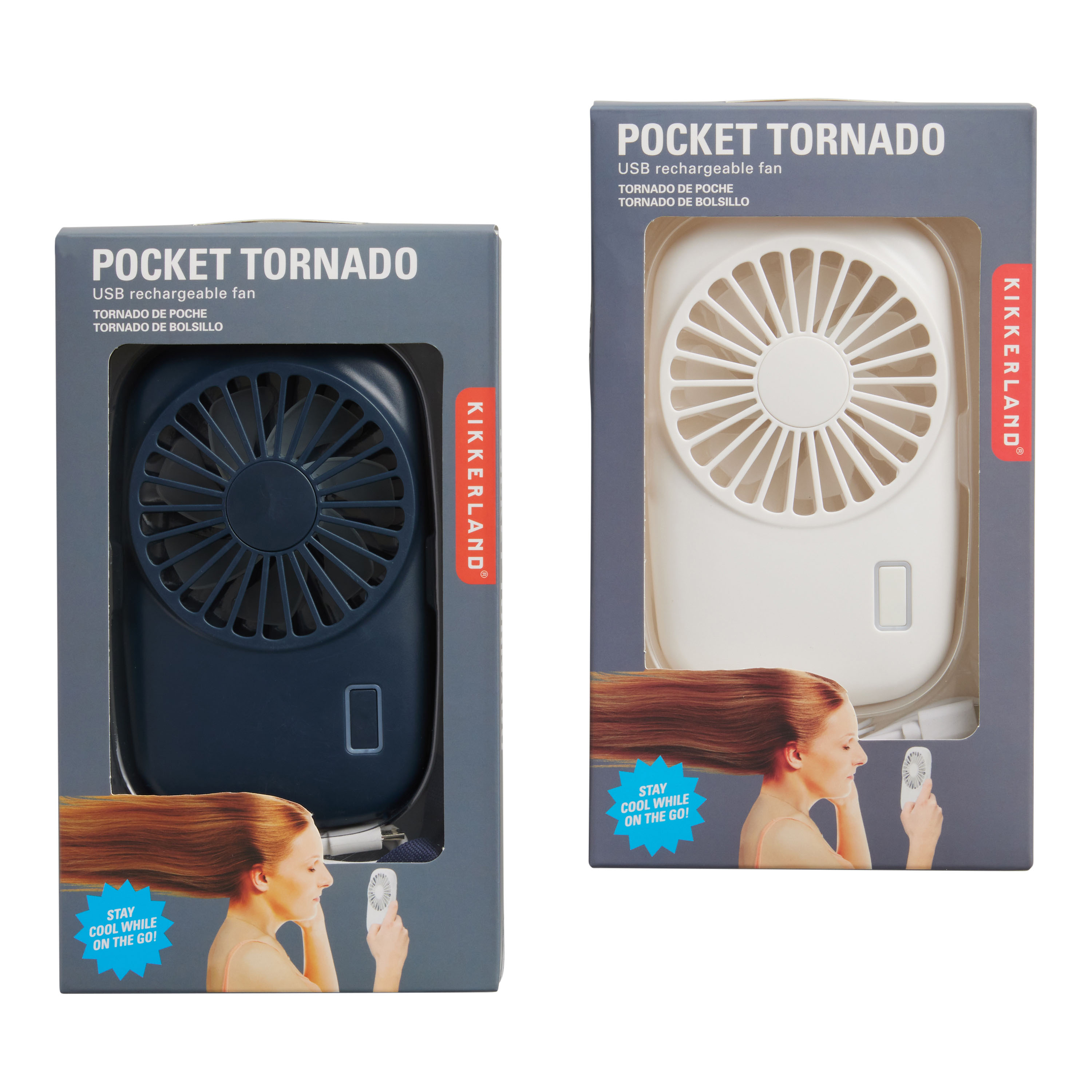 Kikkerland Pocket Tornado Rechargeable Portable Fan Set of 2 World Market