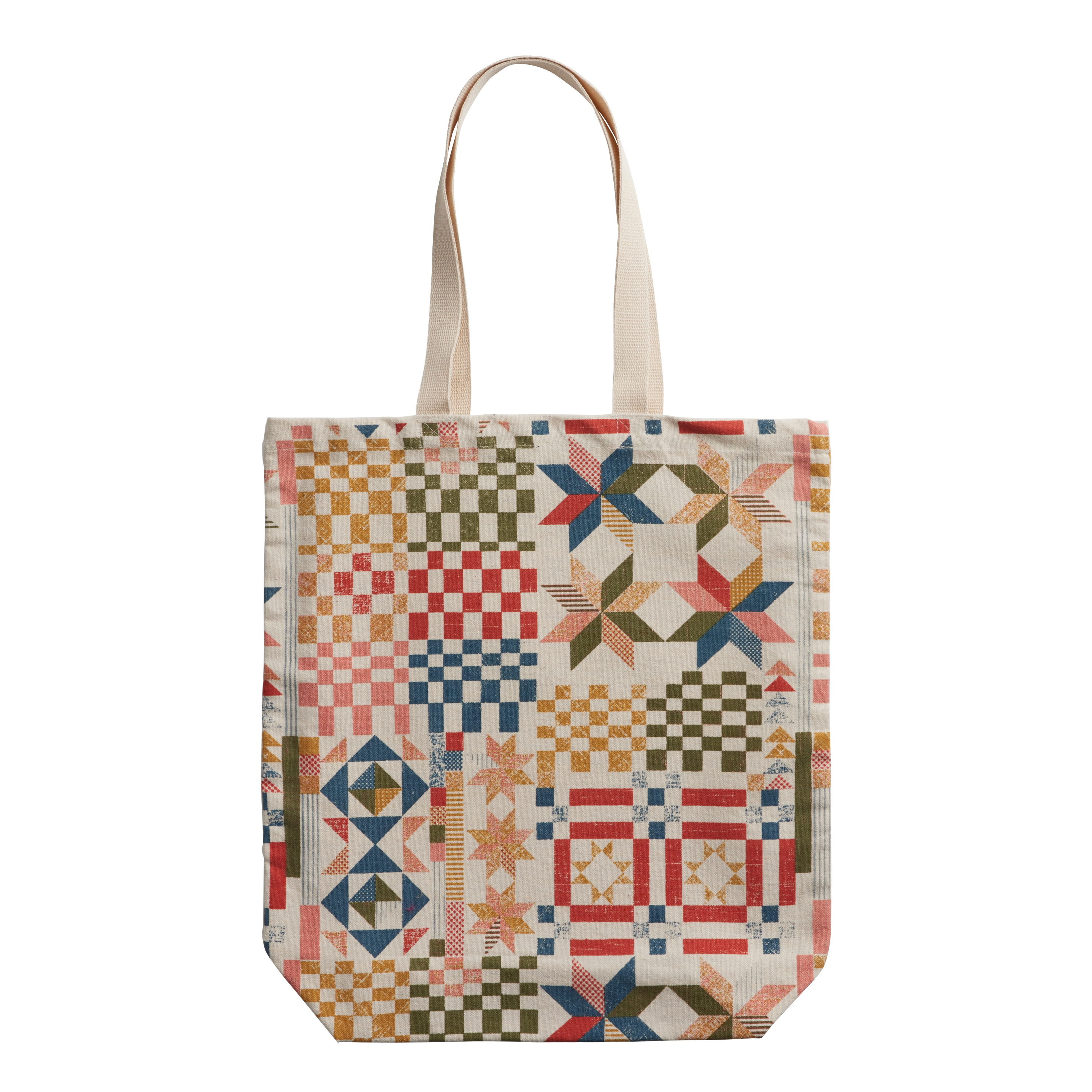 Pastel Heritage Patchwork Canvas Tote Bag - World Market