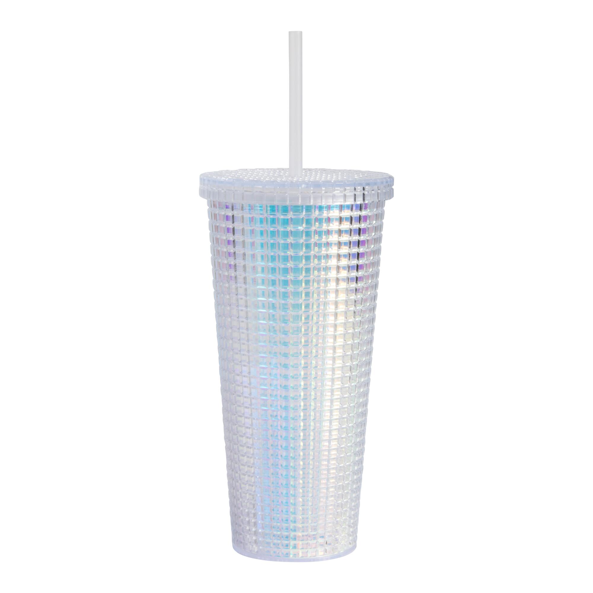 20oz LED Disco Ball Glass with Lid and Straw (Each) – Mardi Gras Spot