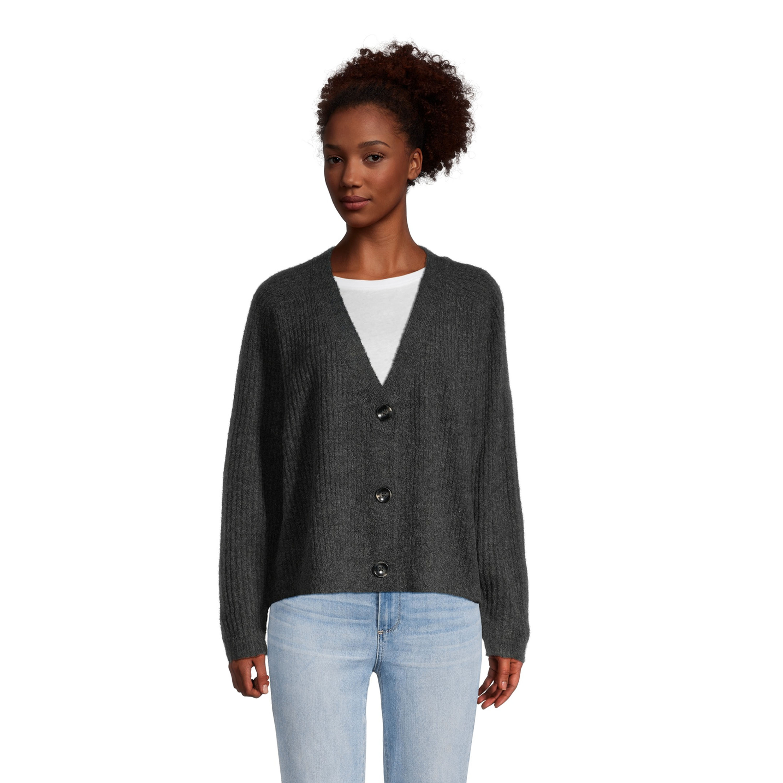 Charcoal grey cashmere best sale cardigan