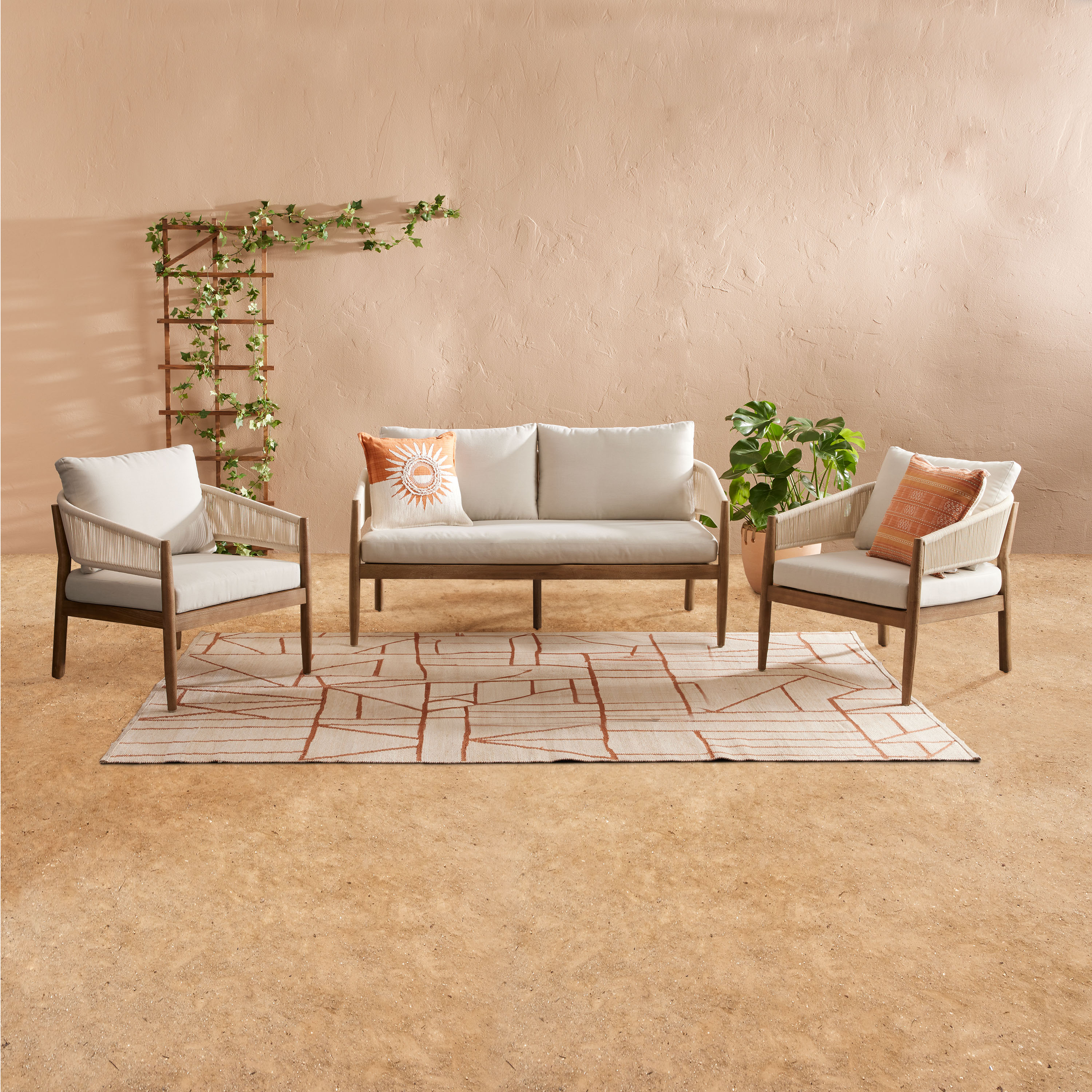 Cabrillo Acacia Wood And Rope Outdoor Seating Collection World Market