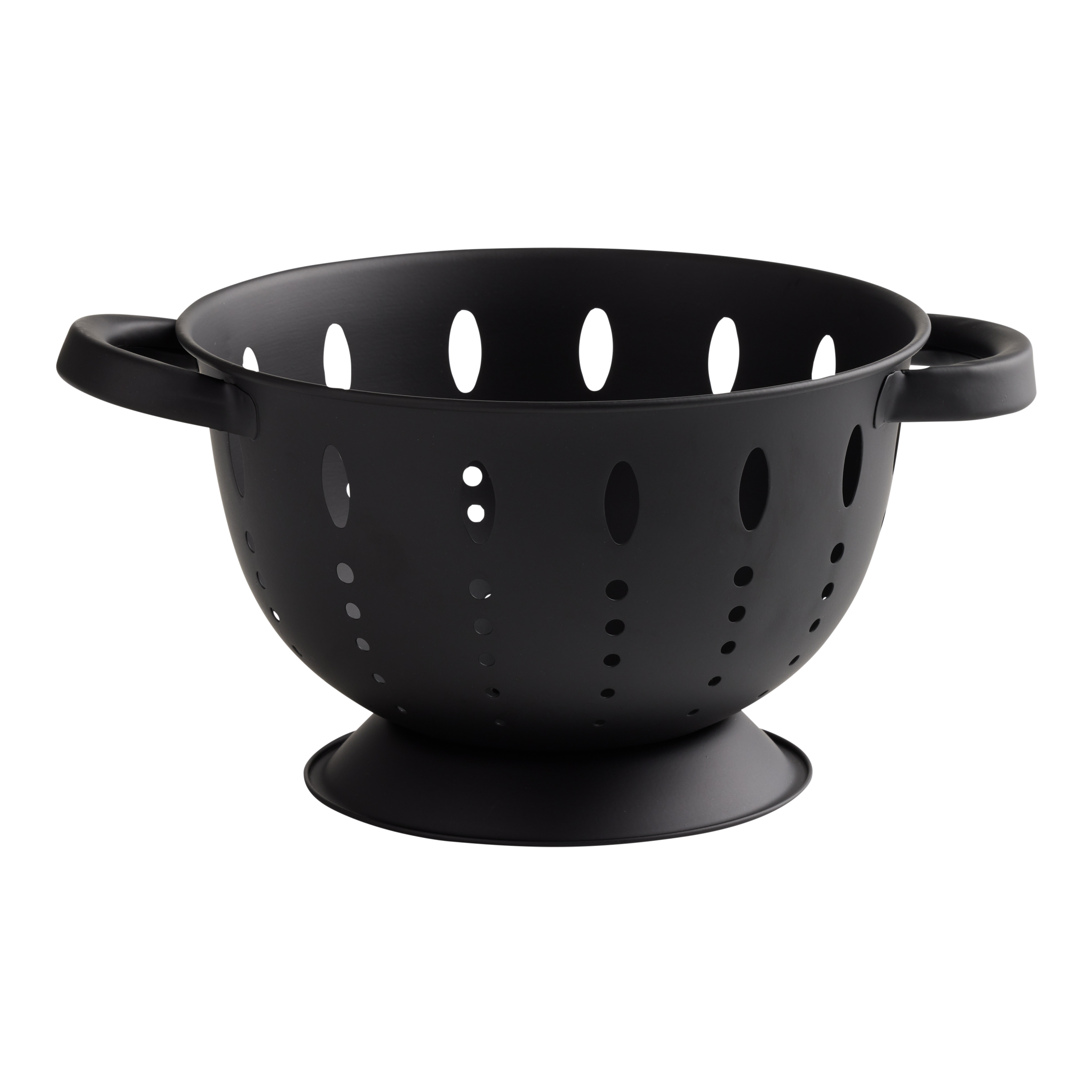 Matte Black Stainless Steel Footed Colander - World Market