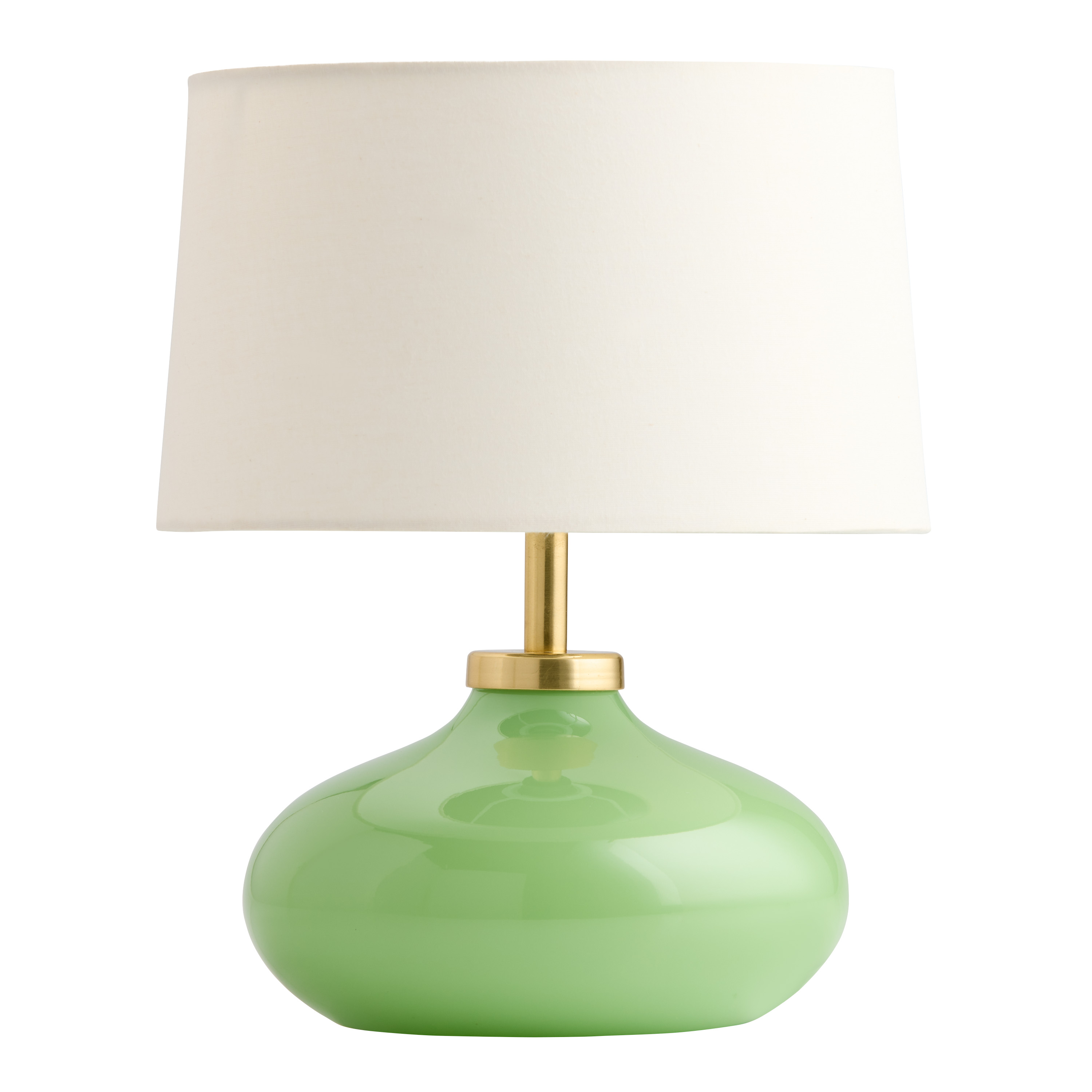 Round Milky Handblown Glass Accent Lamp World Market
