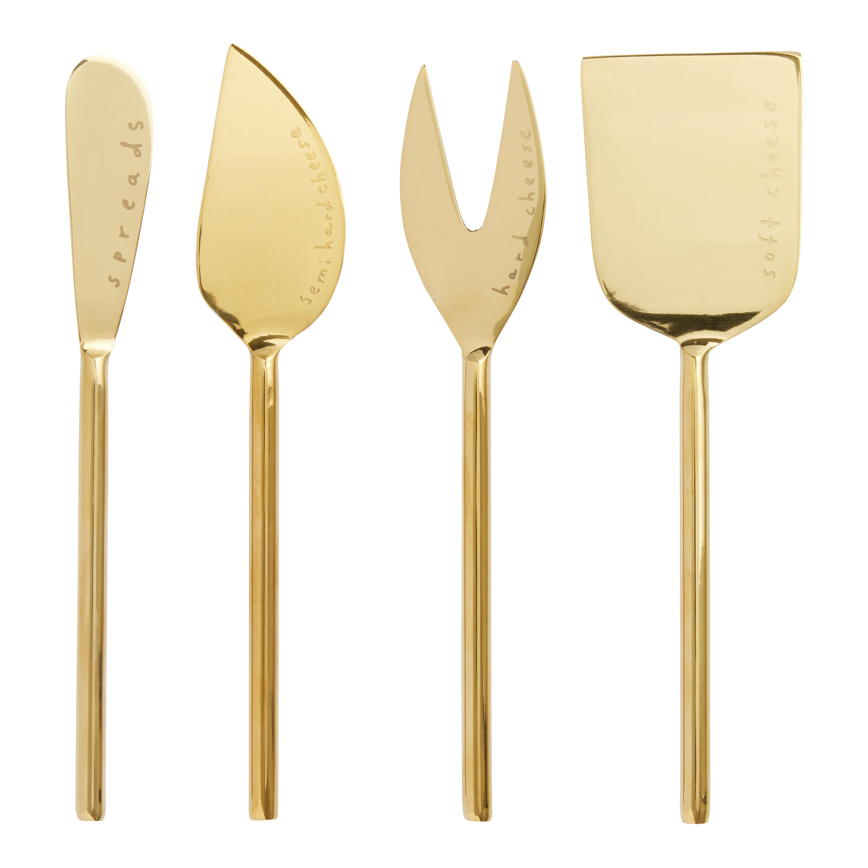Meg Quinn Gold Stainless Steel Cheese Knives 4 Pack - World Market