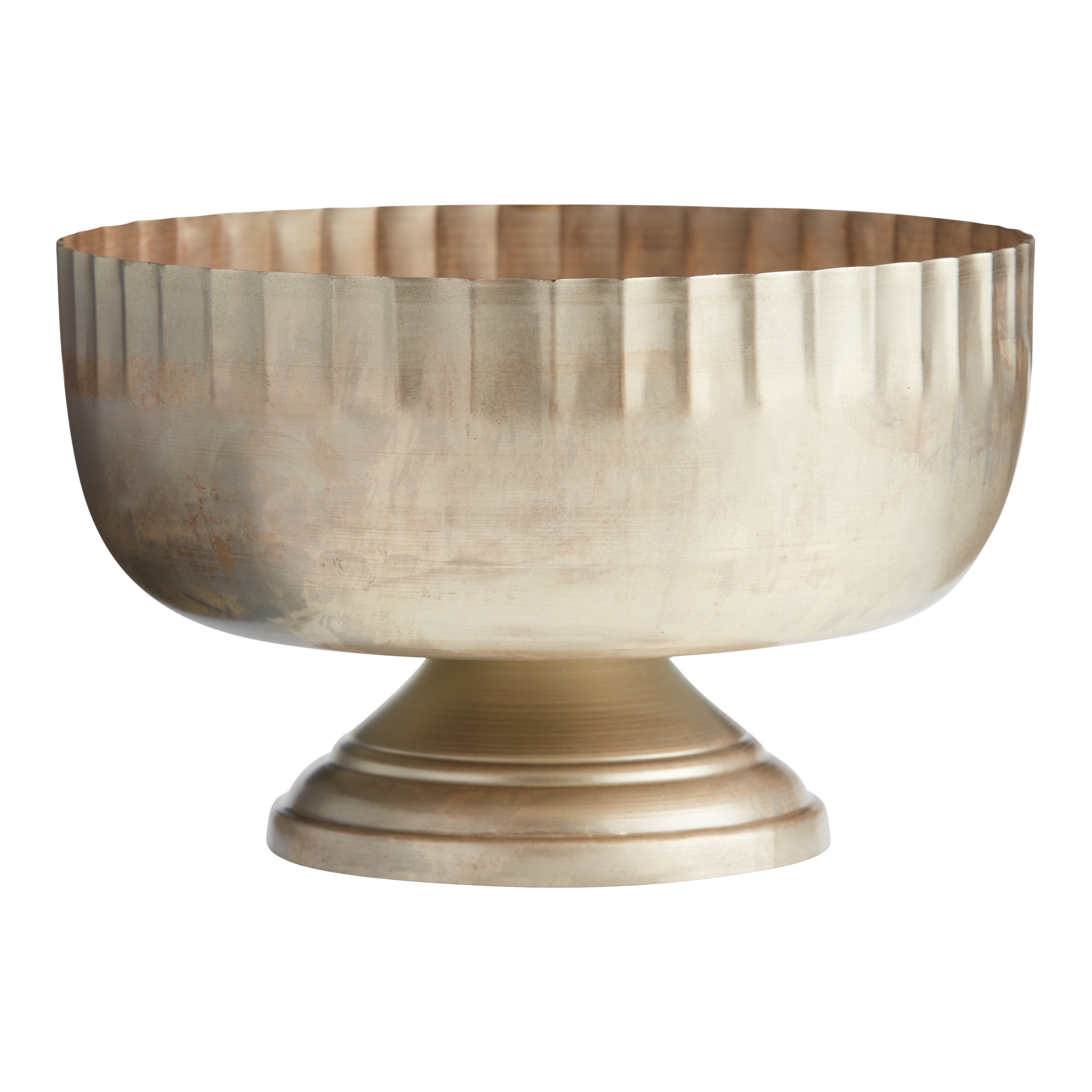 Gold Crackle Metal Footed Bowl Planter World Market