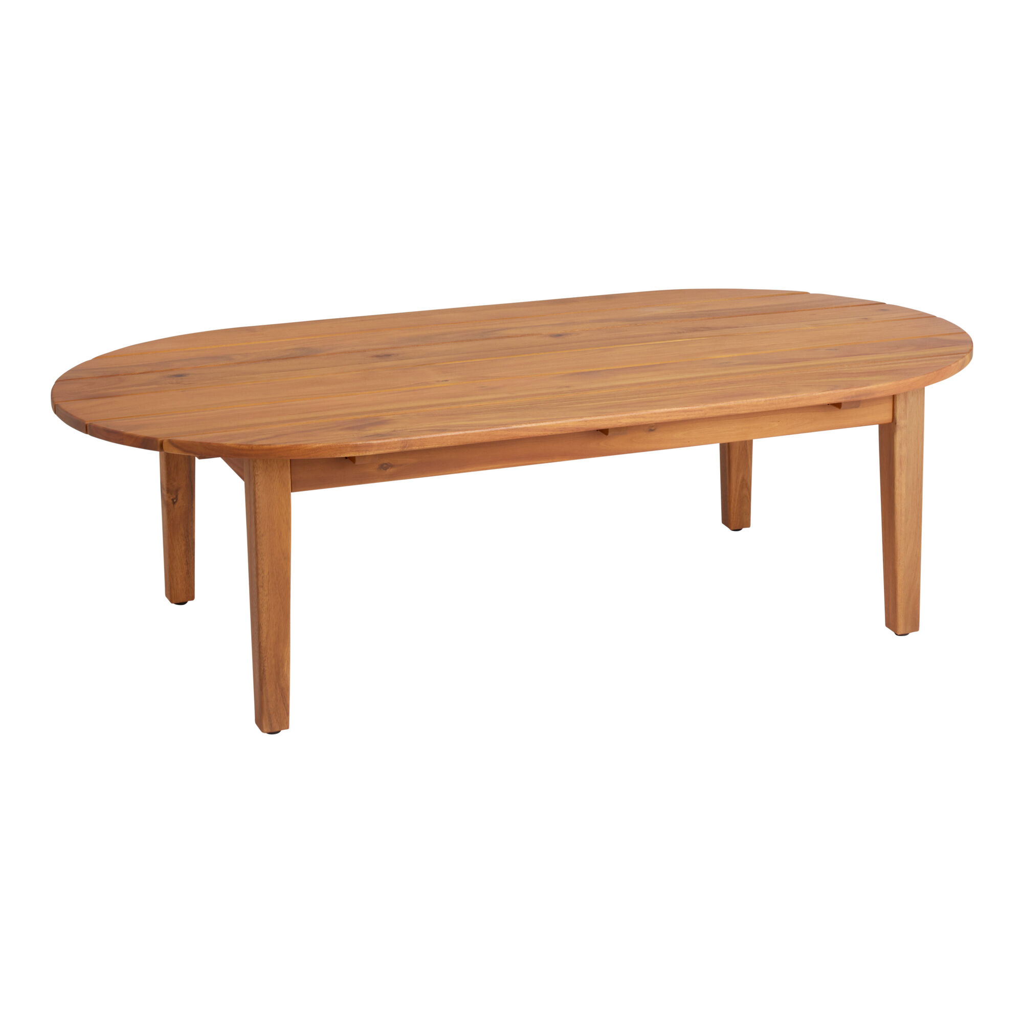 Atrani Oval Natural Acacia Wood Outdoor Coffee Table World Market