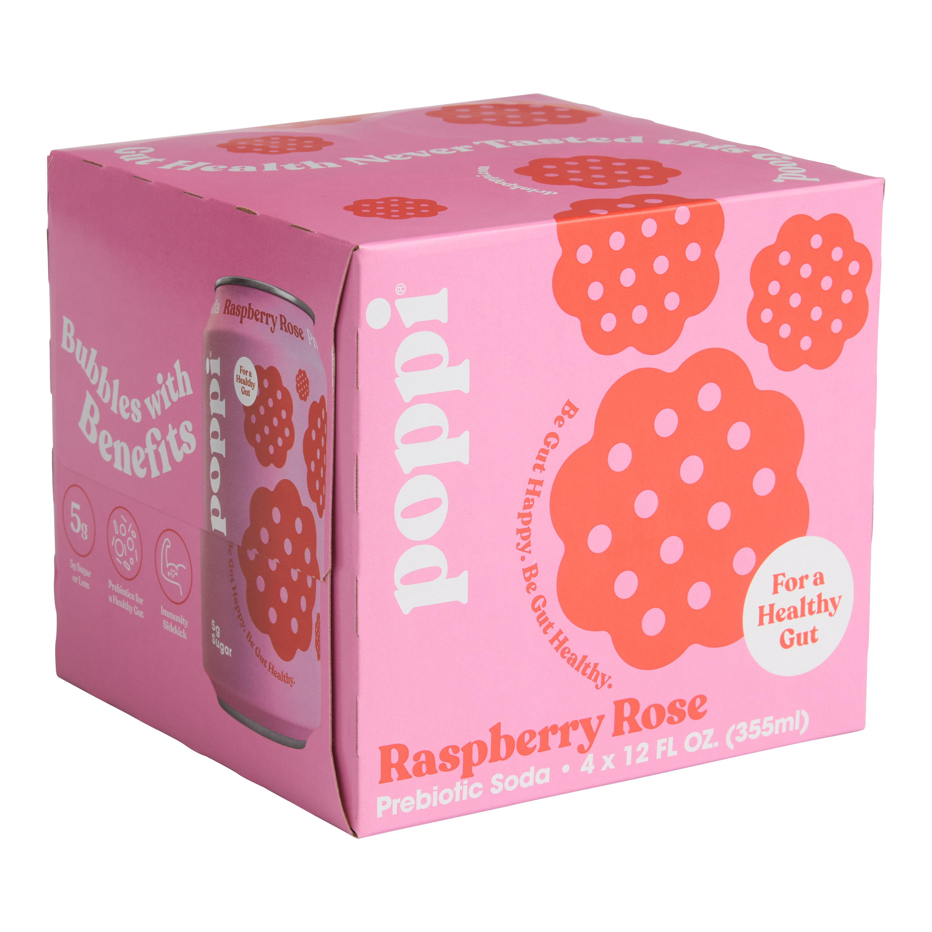 Poppi Raspberry Rose Prebiotic Soda 4 Pack - World Market