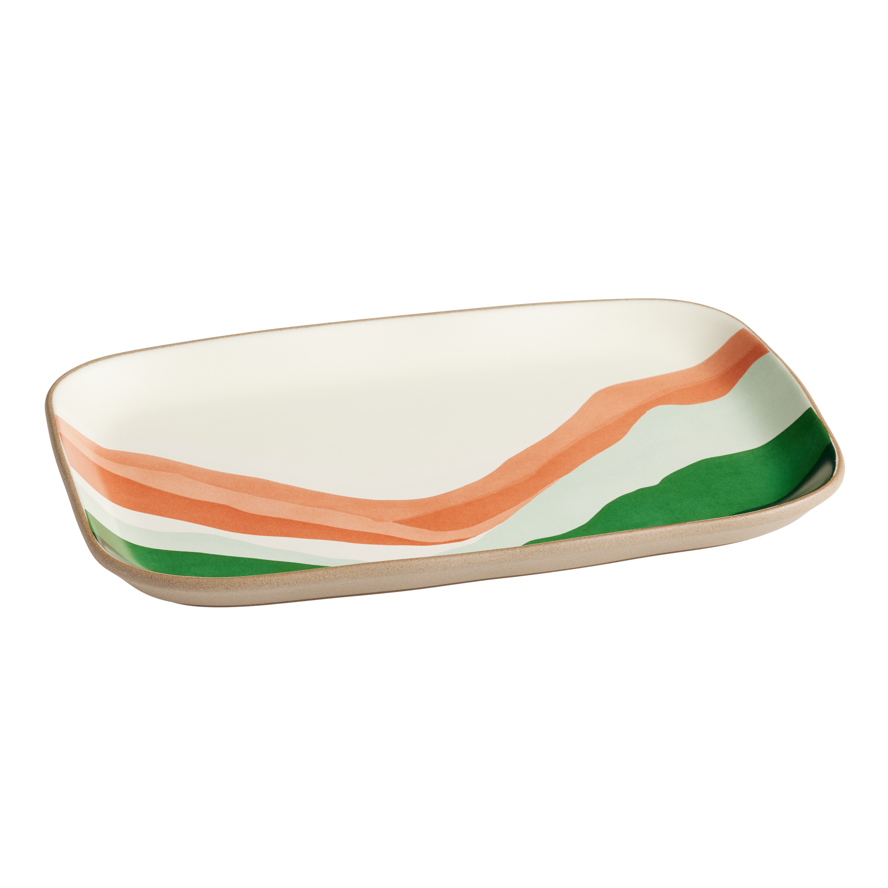 Kolor Me Koby Aqua And Pink Landscape Serving Platter - World Market