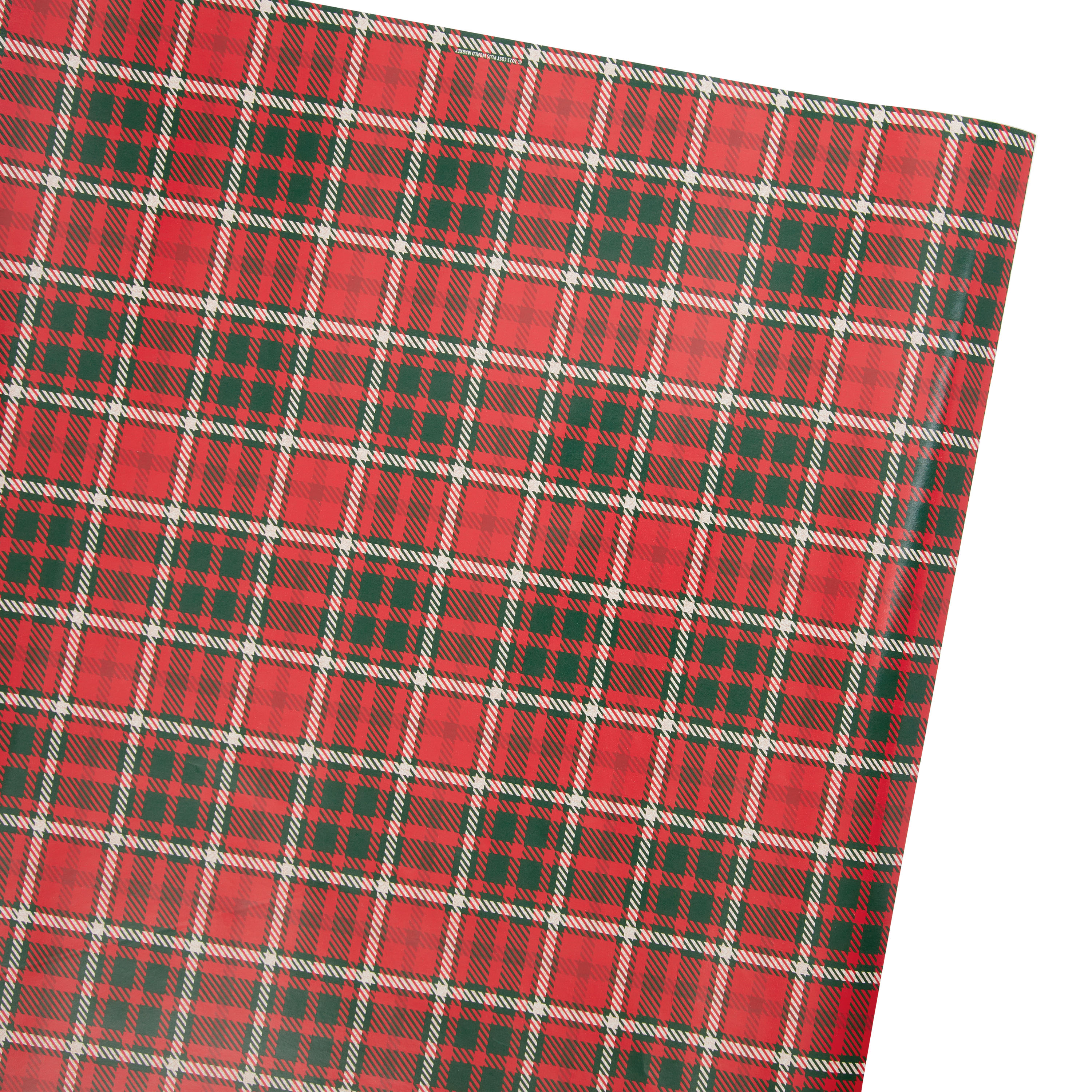 Modern Farmhouse Green Plaid Kraft Wrapping Paper