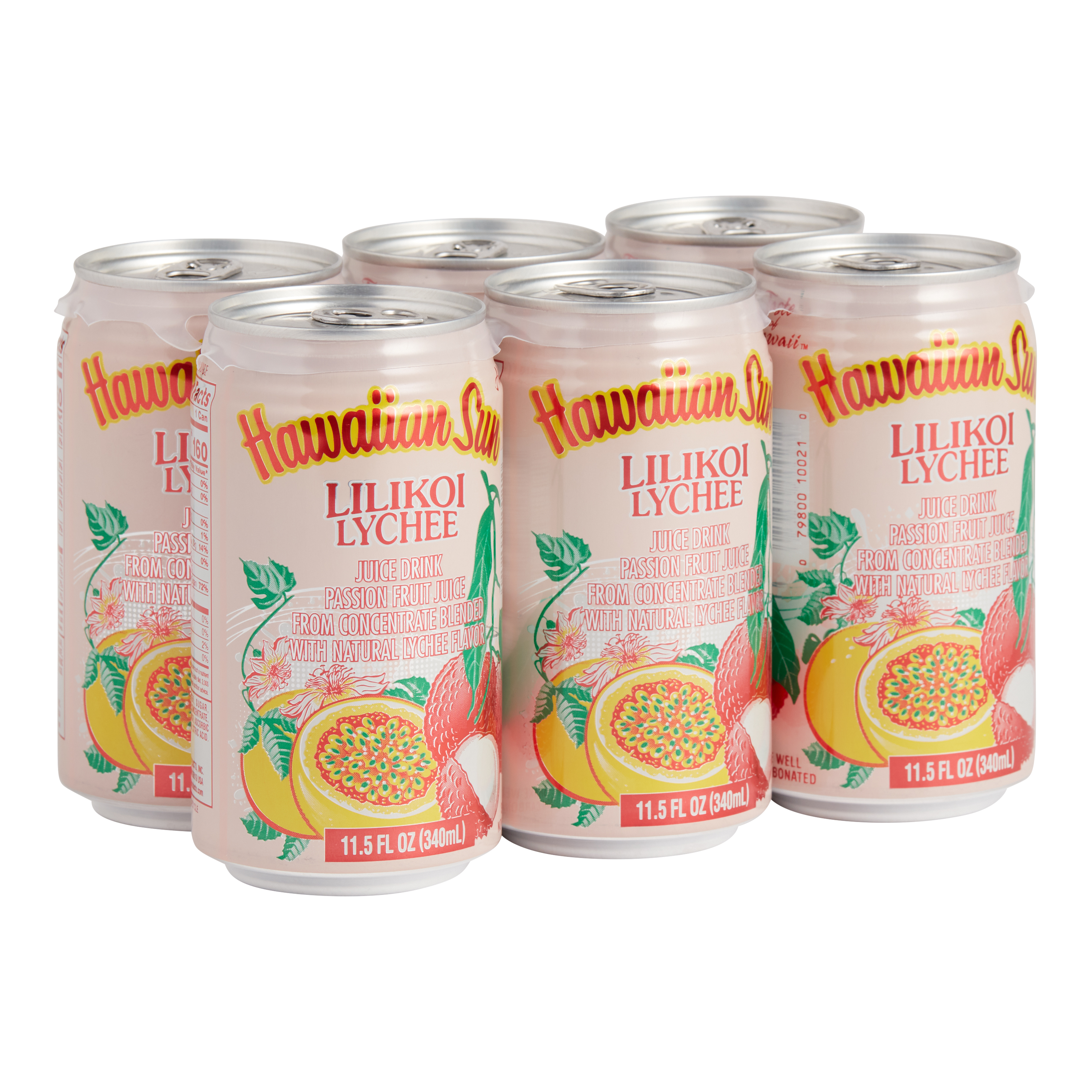 Hawaiian Sun Lilikoi Lychee Juice Drink 6 Pack - World Market
