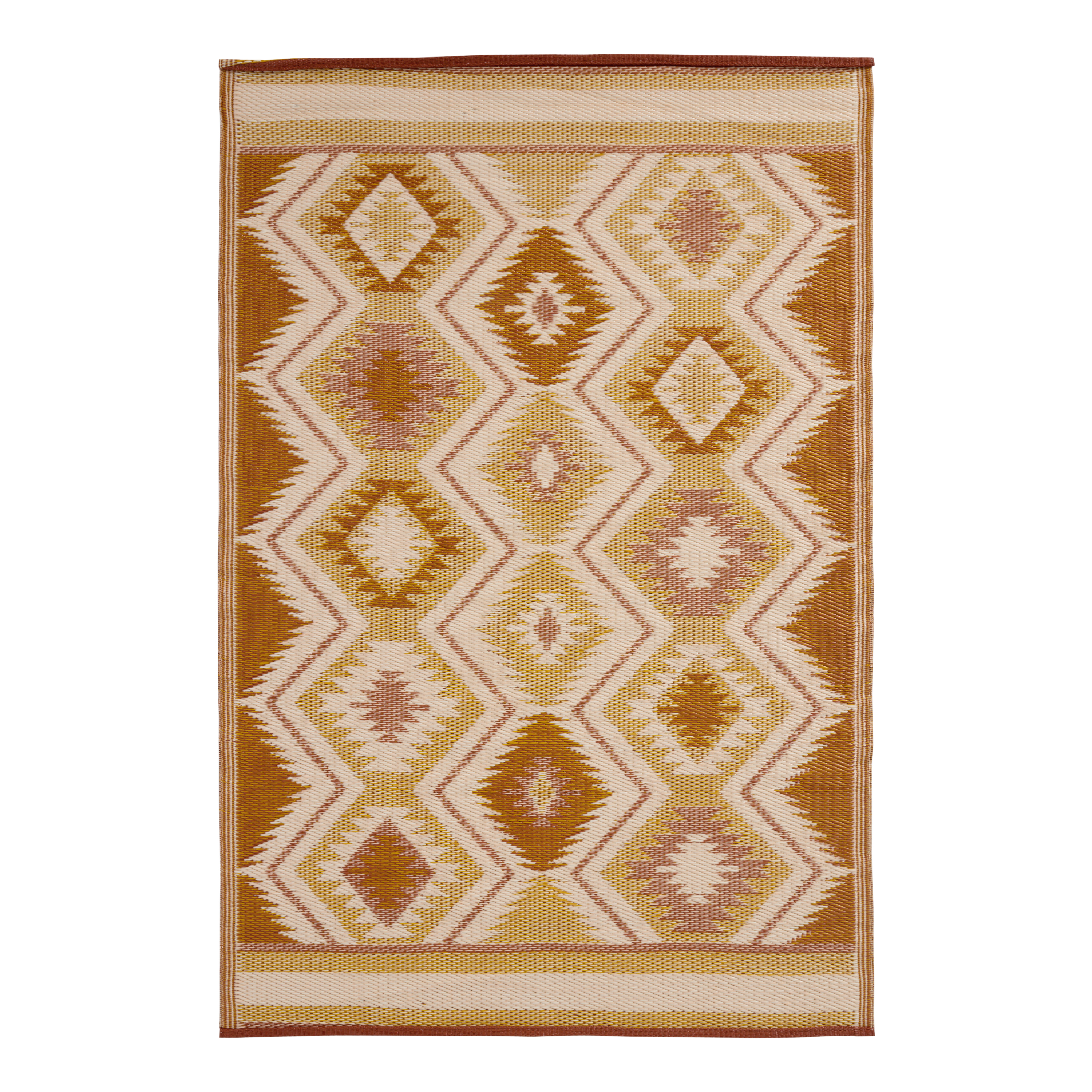 Rio Terracotta Kilim Reversible Indoor Outdoor Floor Mat - World Market