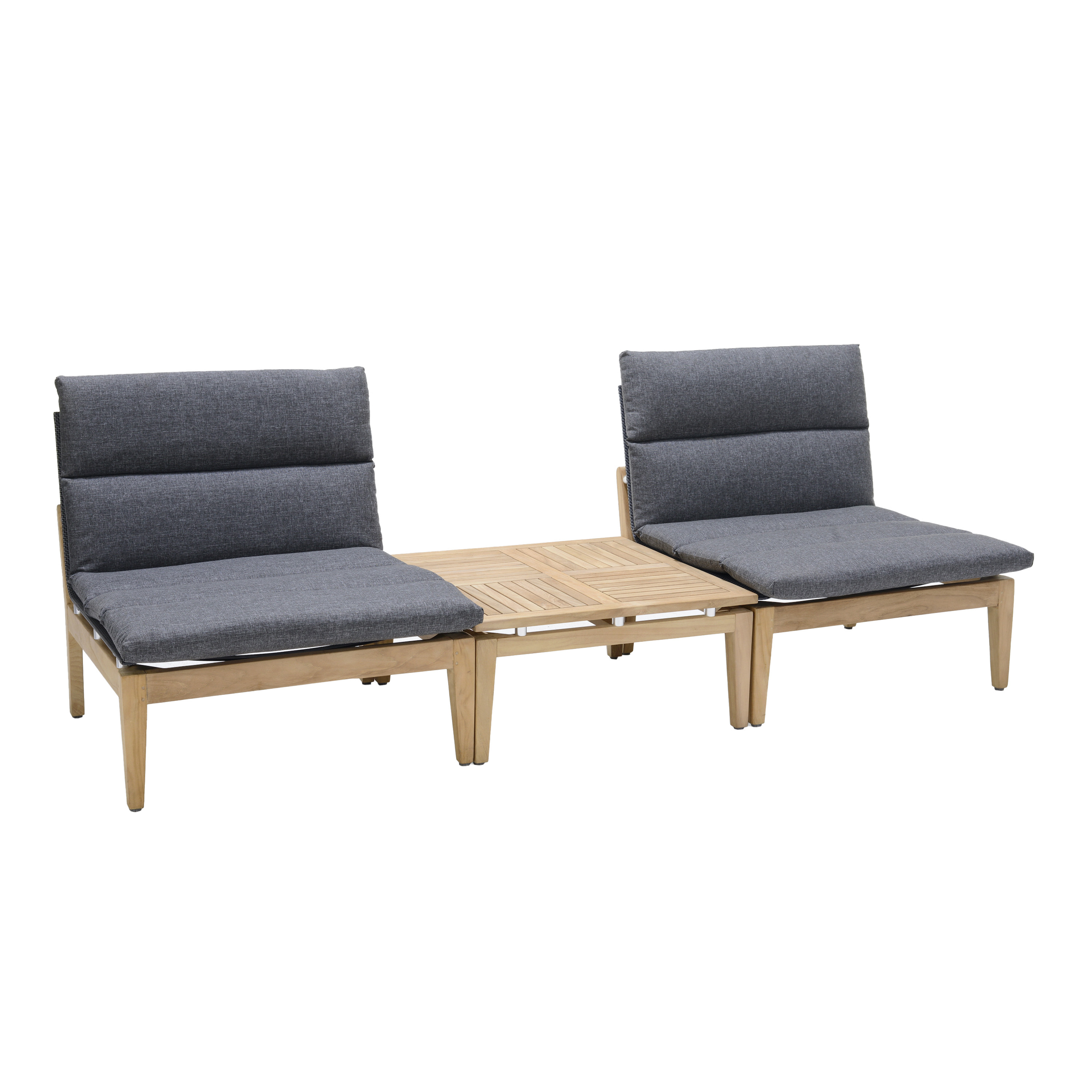 Beau Teak Wood 3 Piece Modular Outdoor Furniture Set World Market