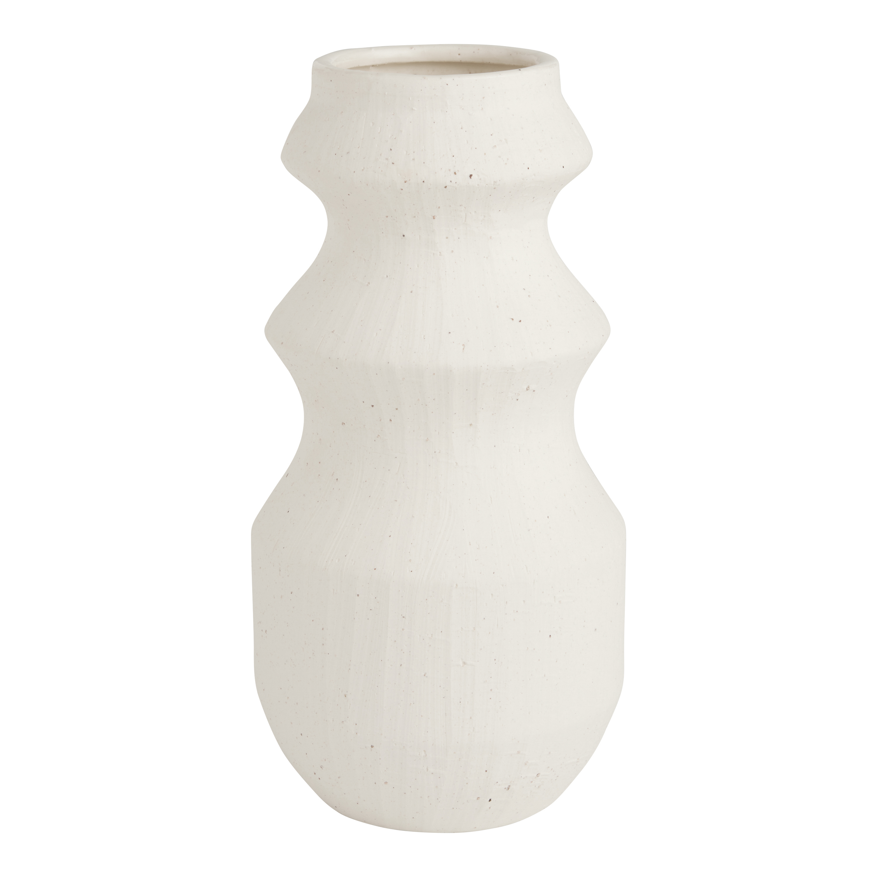 Matte White Ceramic Speckled Stacked Vase World Market