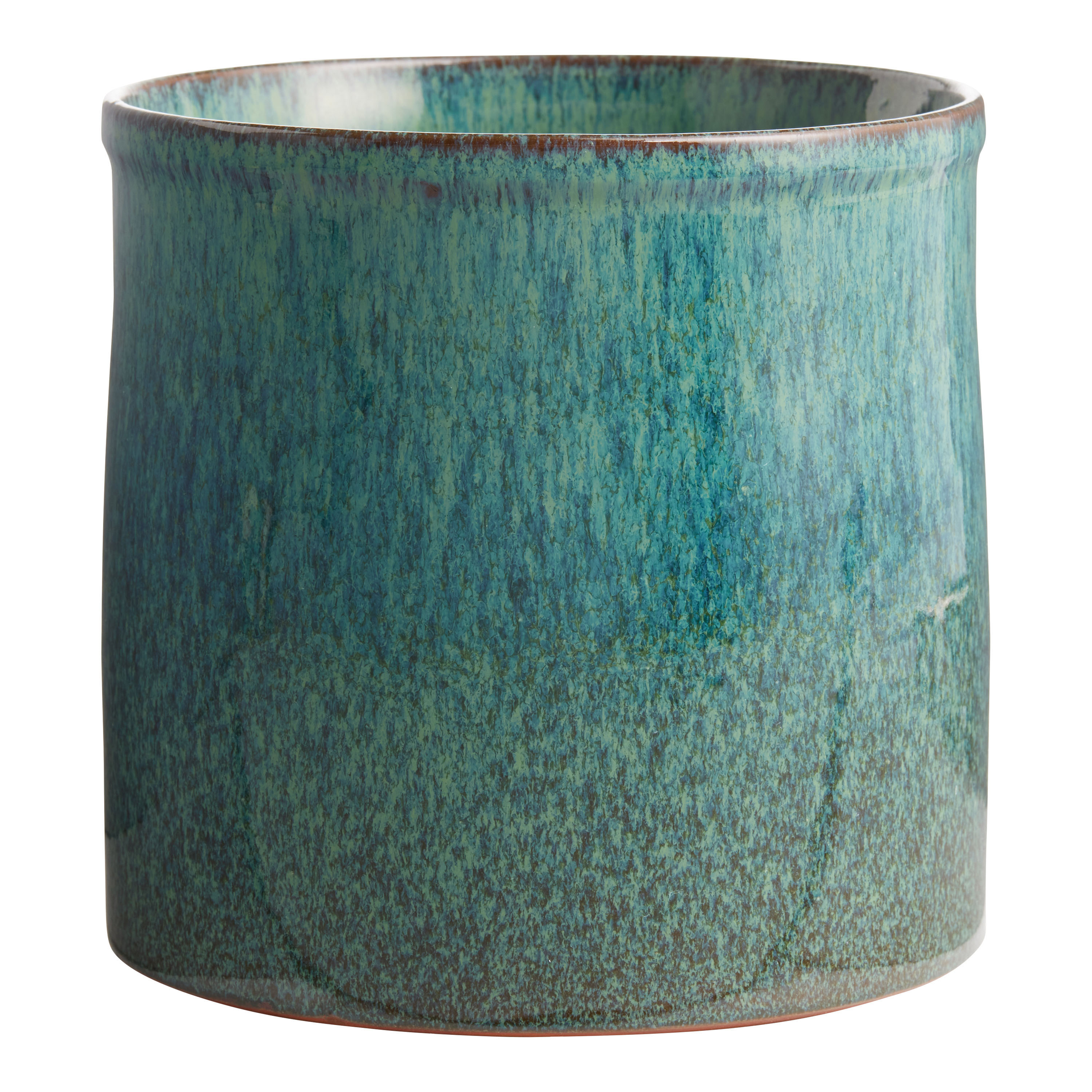 Peacock Blue Speckled Reactive Glaze Ceramic Utensil Holder - World Market