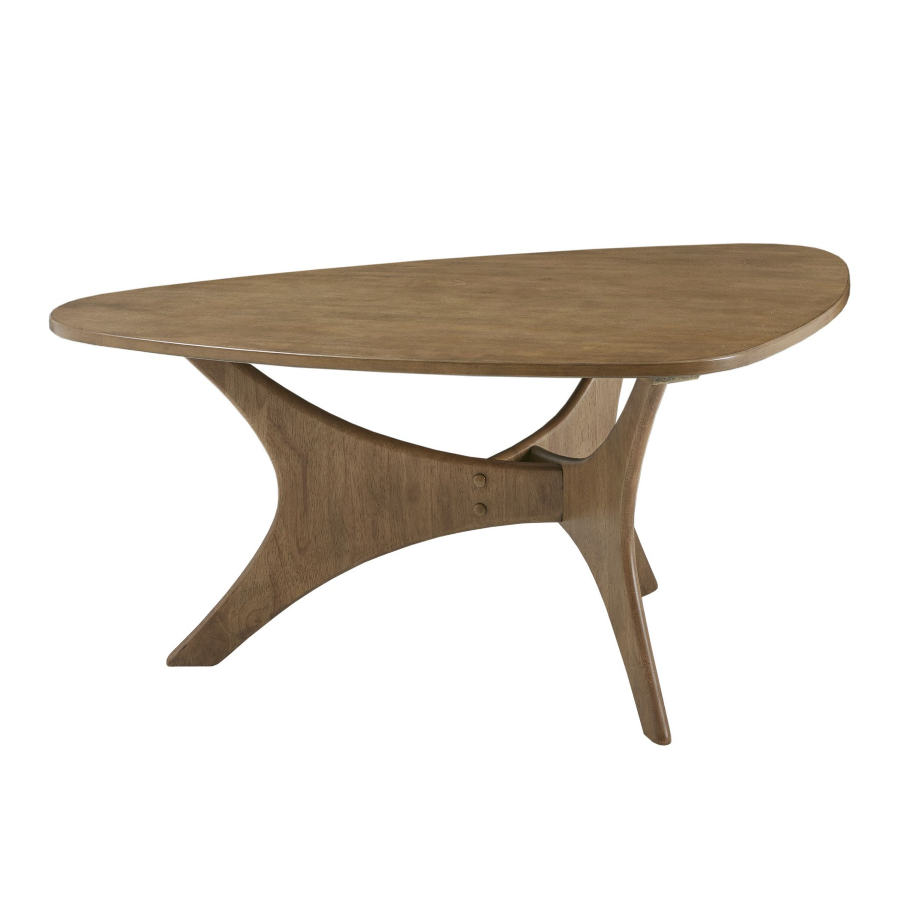 Don Triangular Light Brown Wood Coffee Table World Market