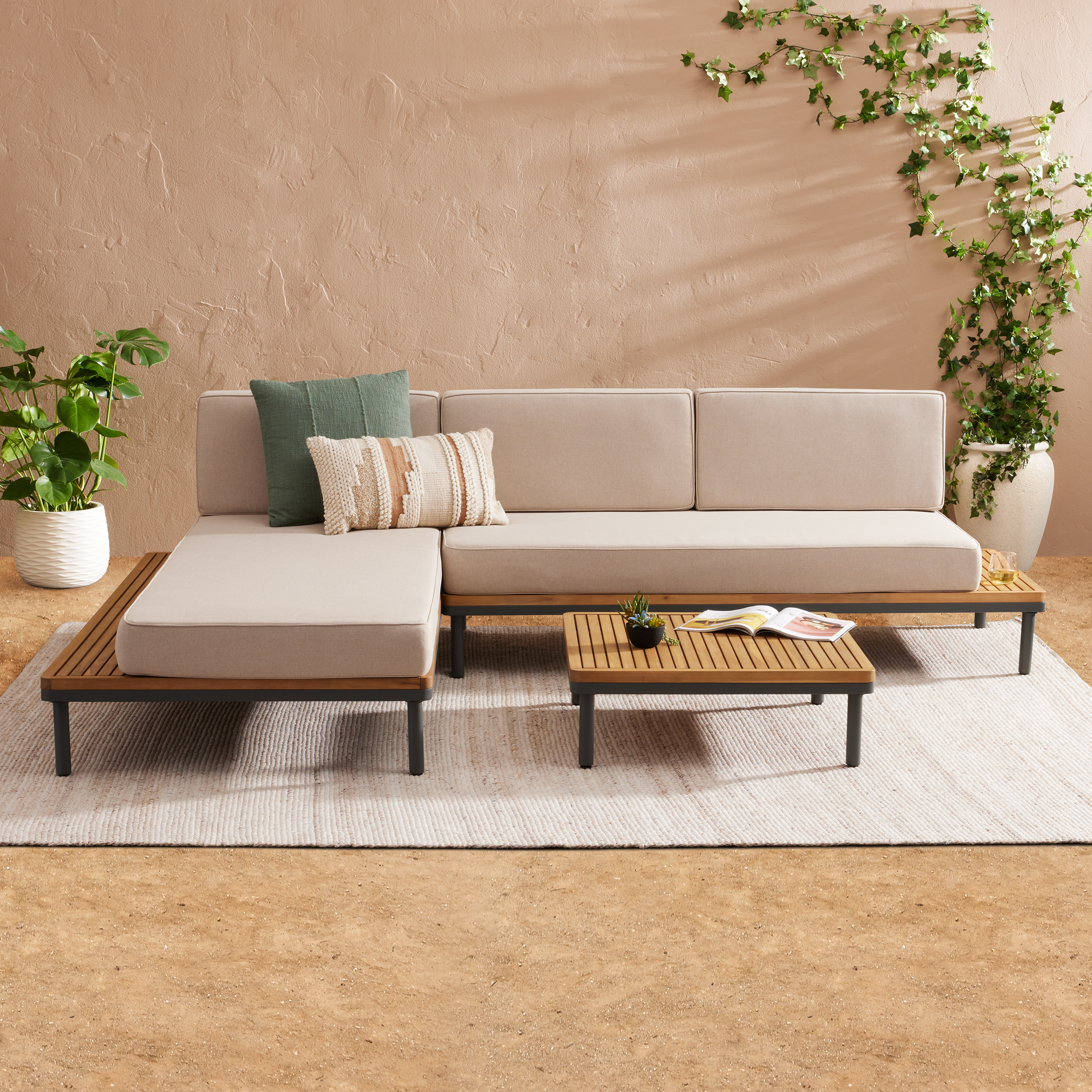 Andorra 3 Piece Reversible Modular Outdoor Sectional Set - World