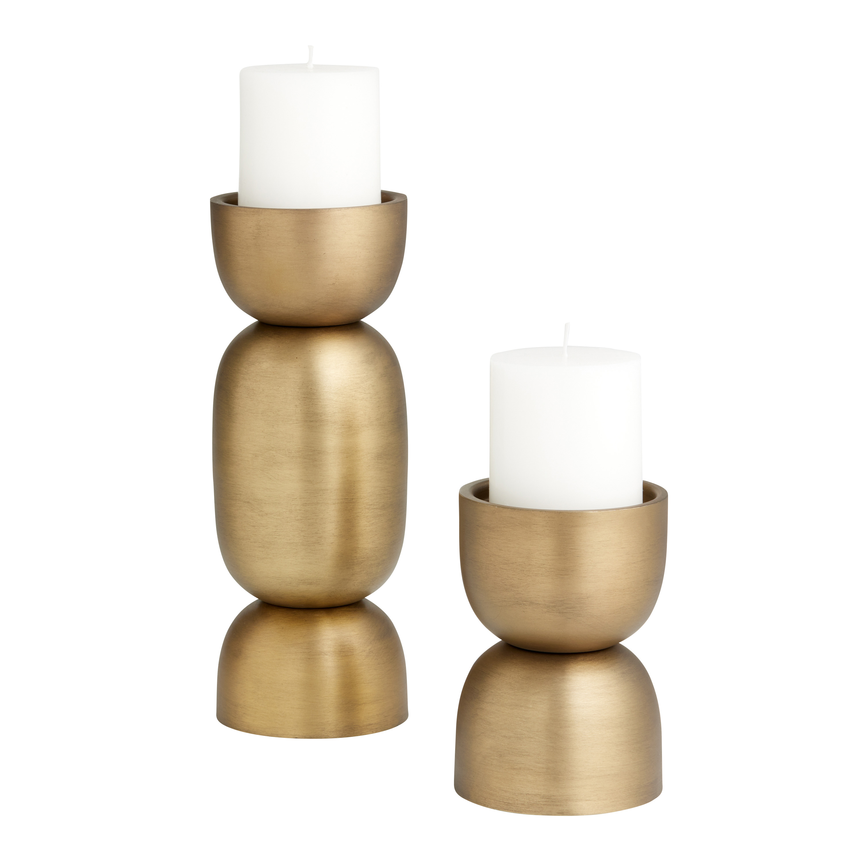 Antique Gold Oval Modern Pillar Candle Holder World Market