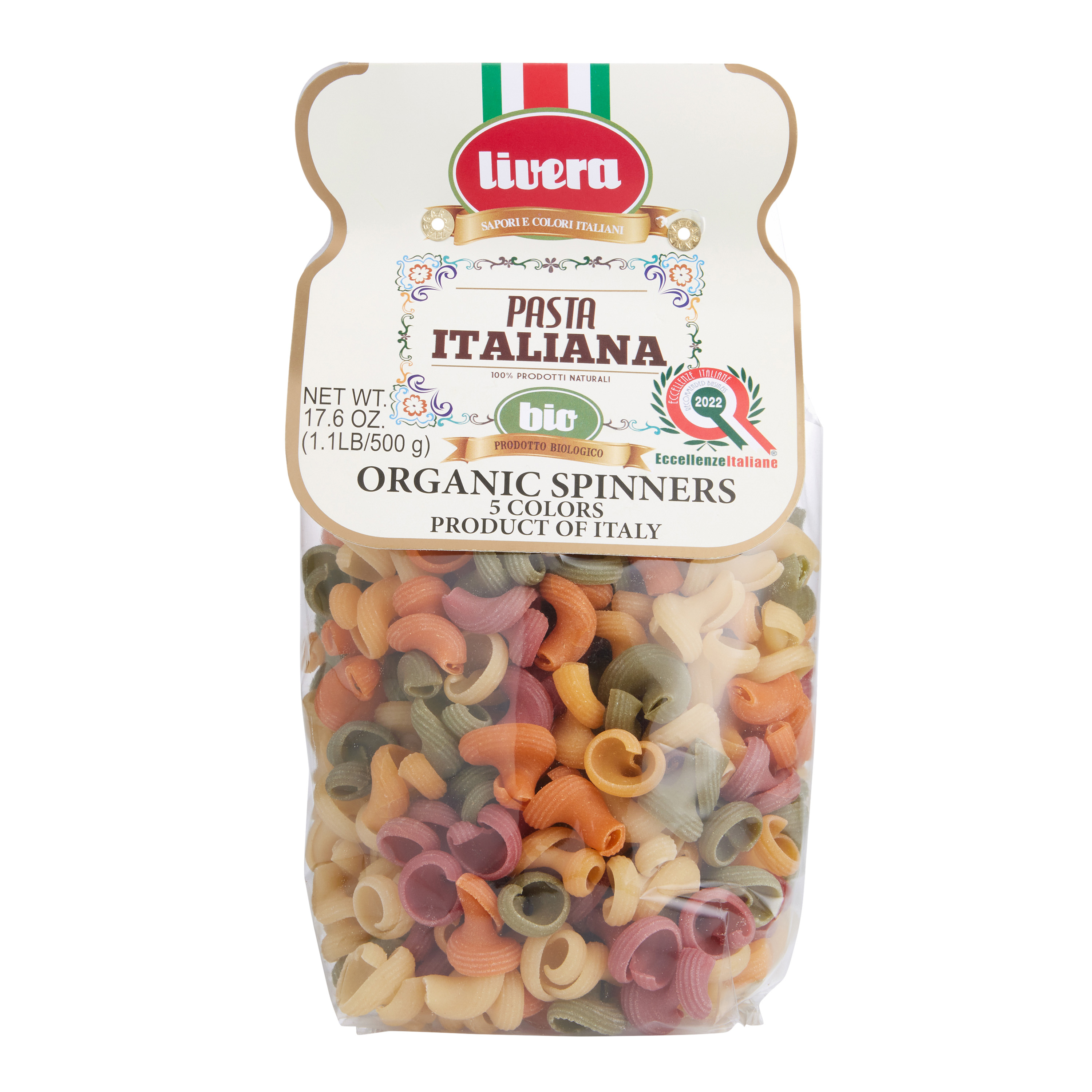 Livera Organic 5 Color Spinner Pasta World Market