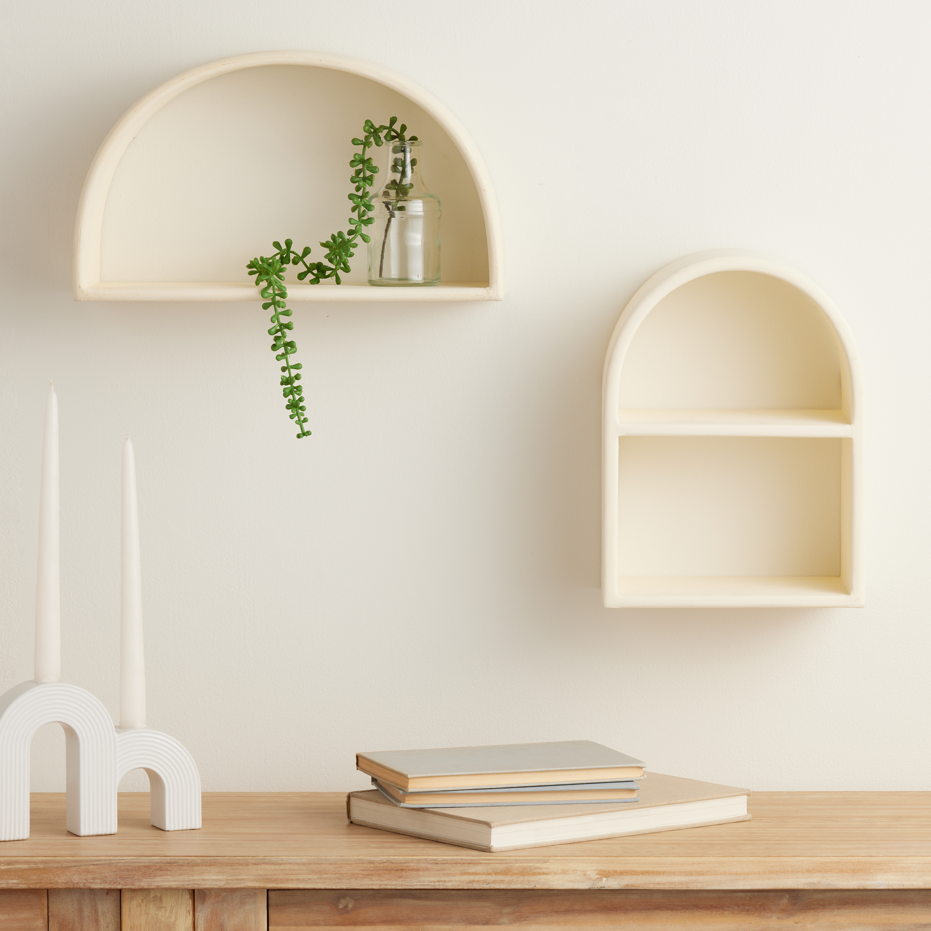 White Arched Floating Wall Shelf Collection - World Market