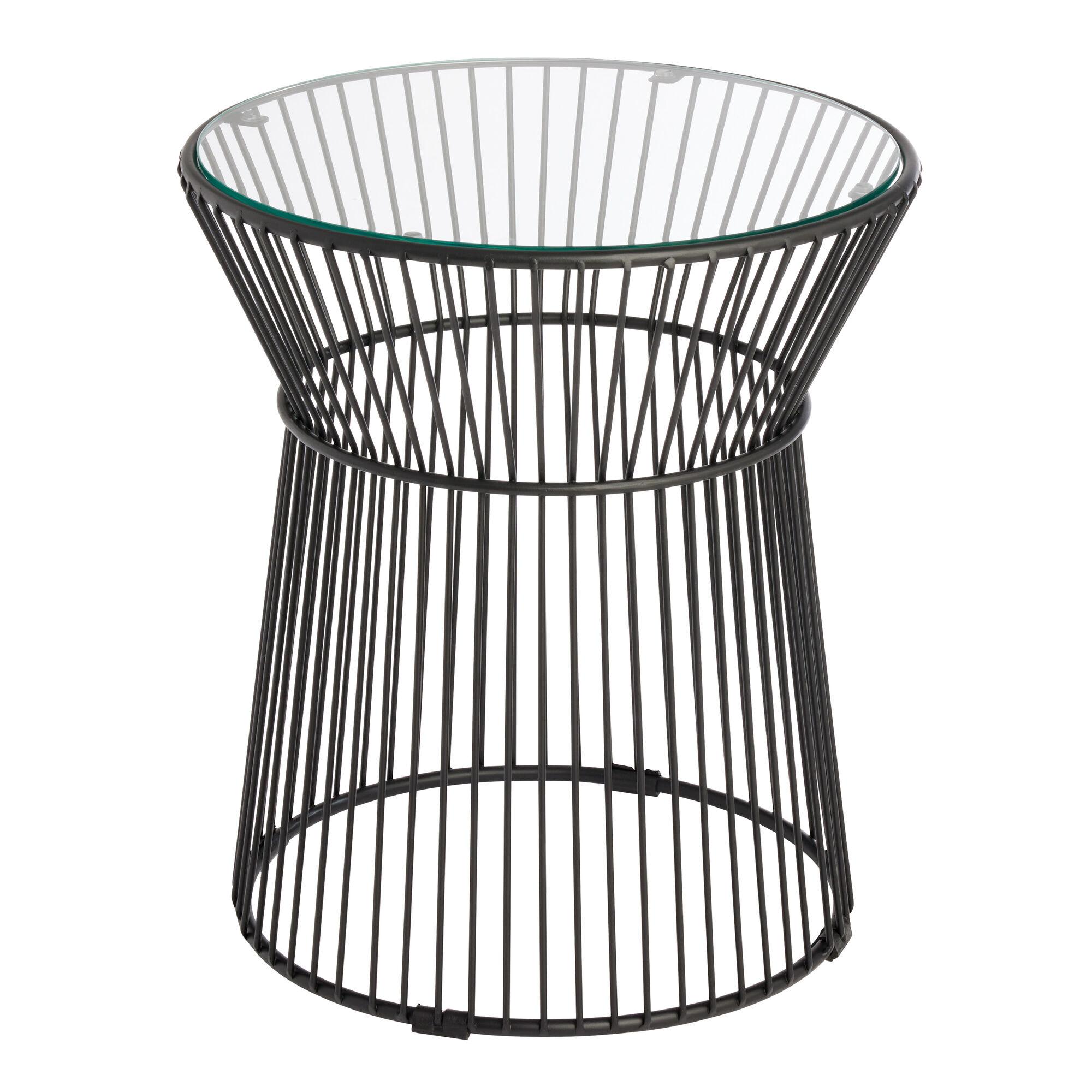 Marina Round Metal Glass Top Outdoor Side Table World Market
