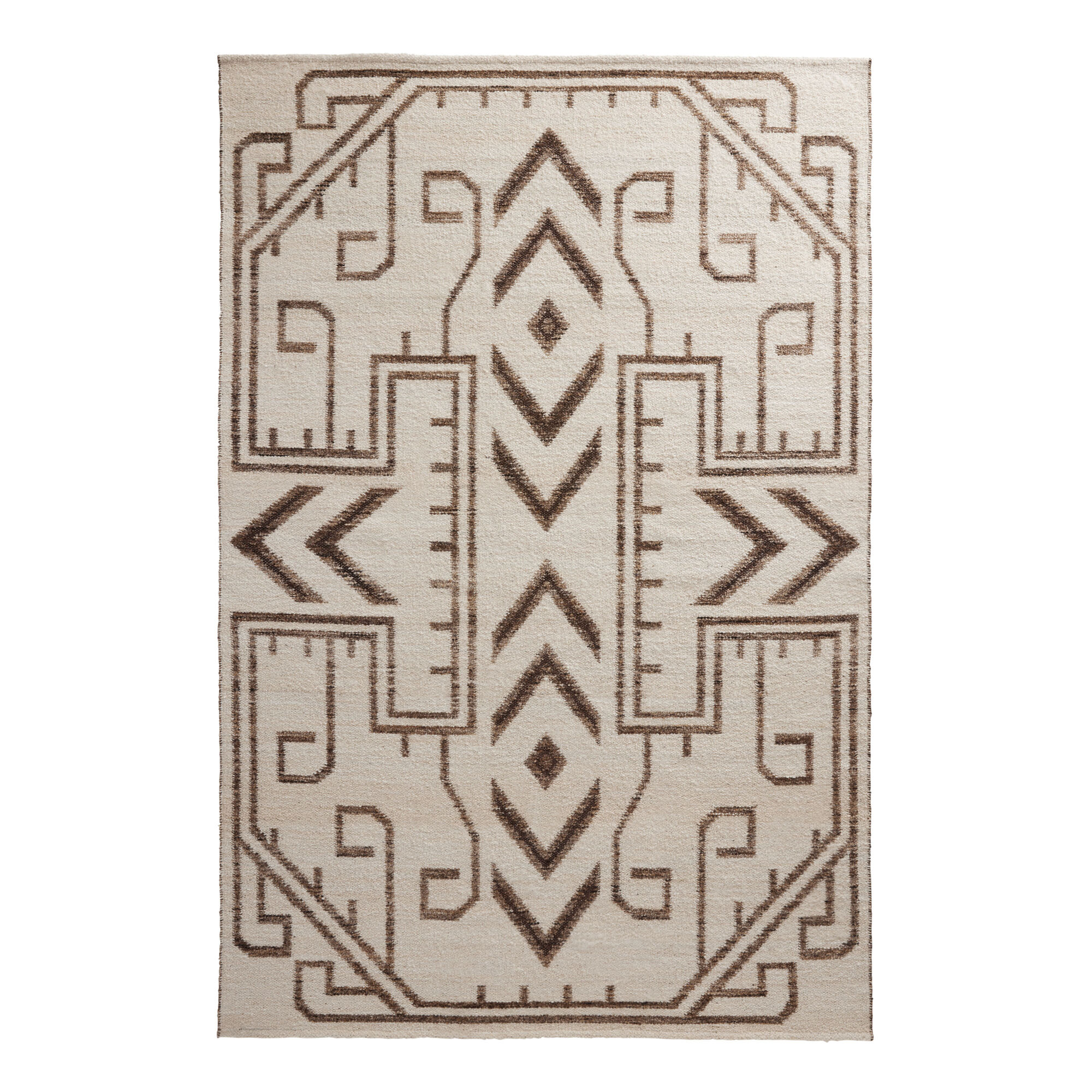 Halma Brown and Ivory Vintage Style Indoor Outdoor Rug World Market