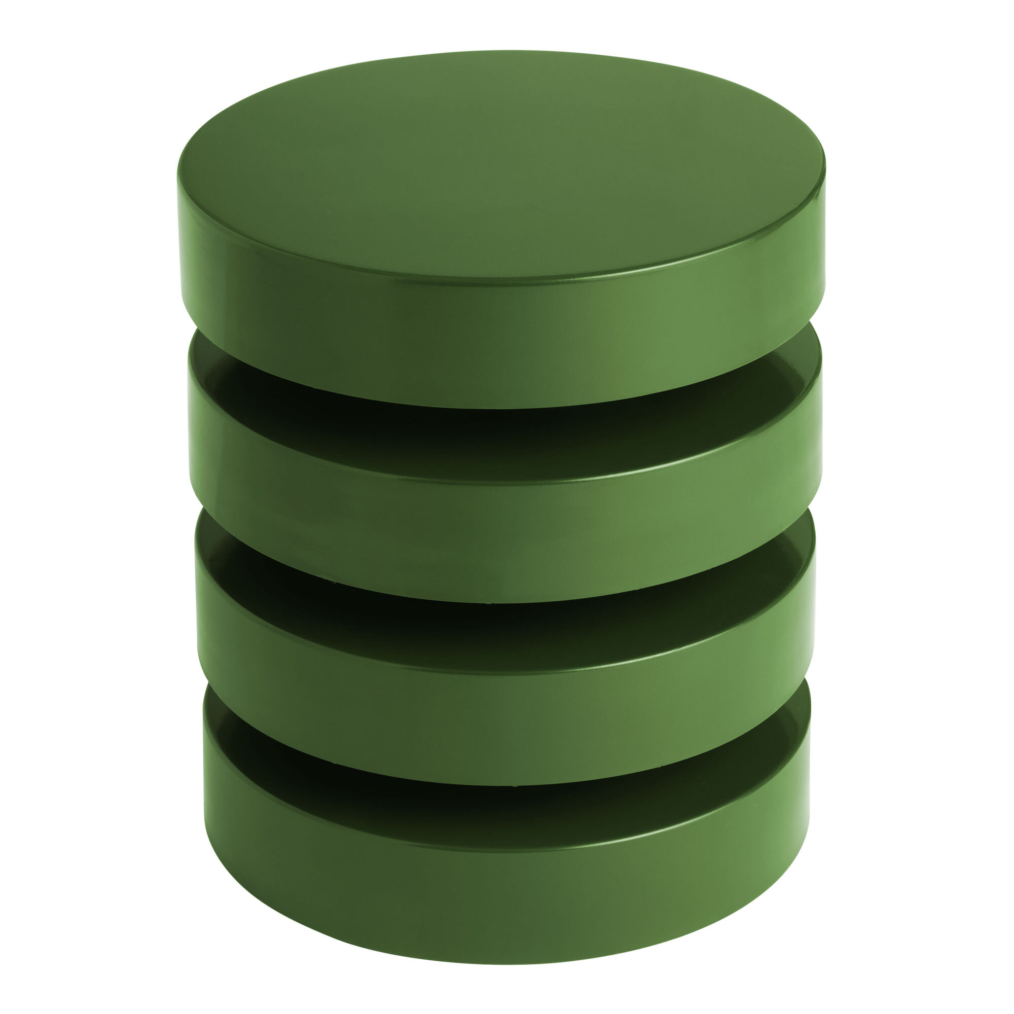 Batu Round Green Metal Geometric Outdoor Side Table World Market