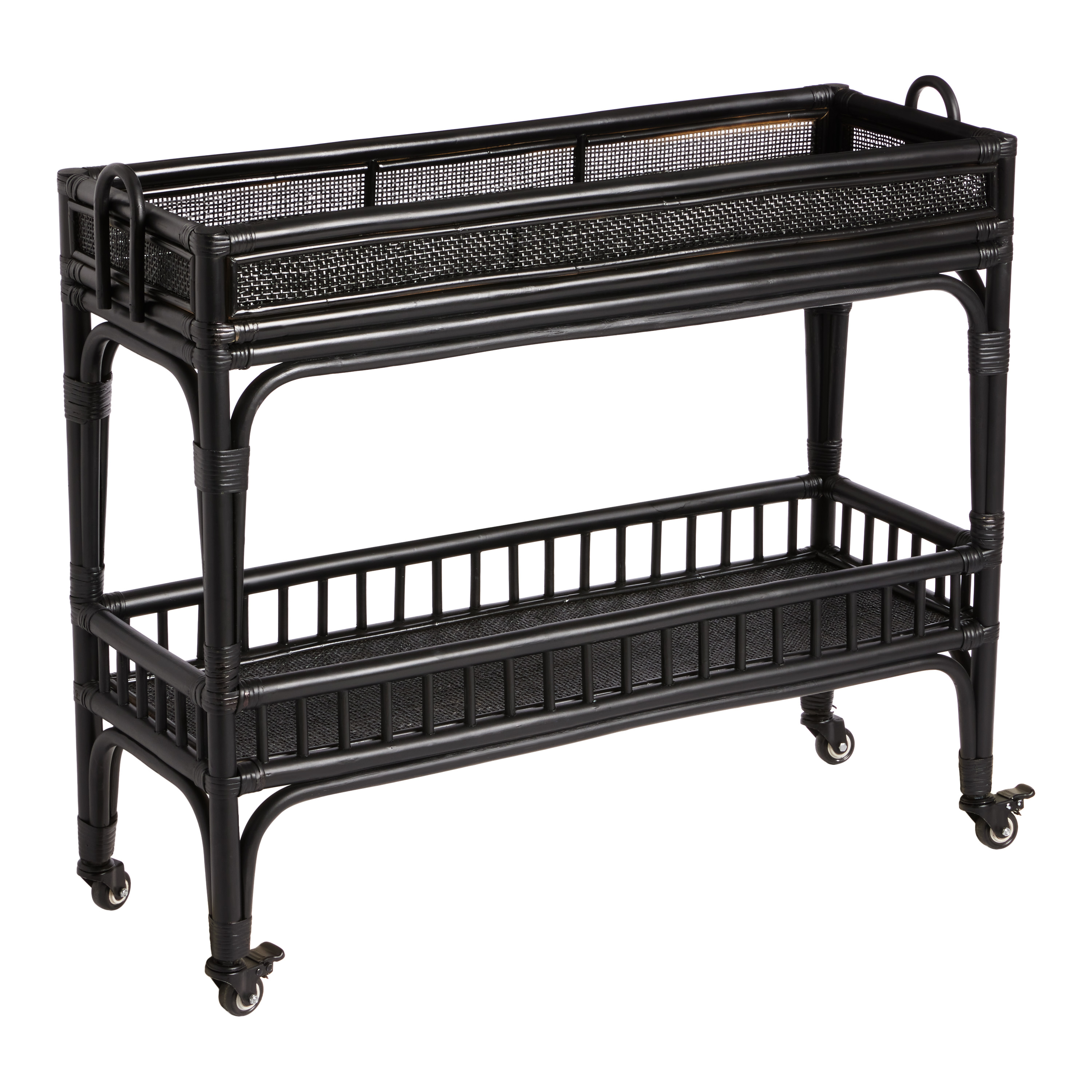 Rattan 2 Tier Bar Cart World Market