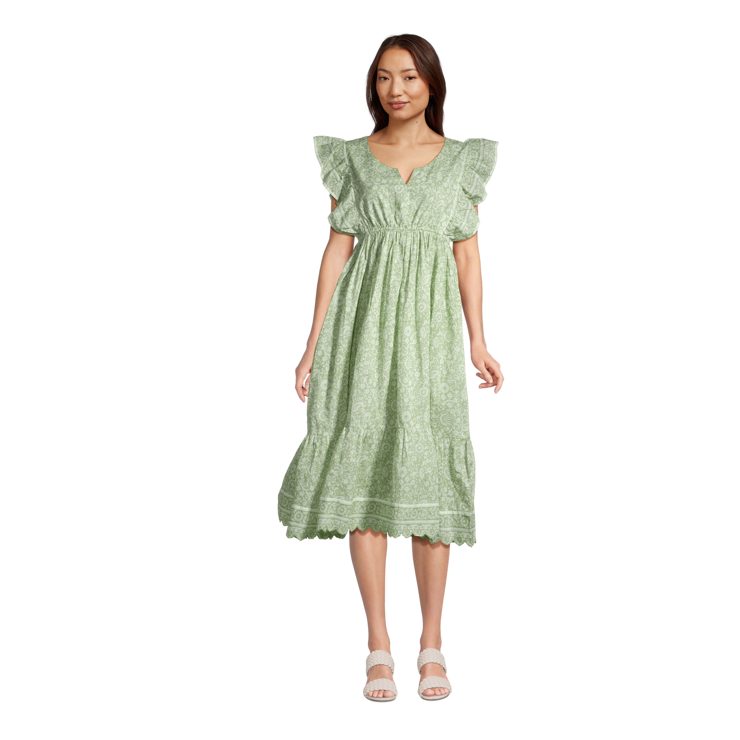 Sage Green and White Ditsy Floral Maxi Dress - World Market