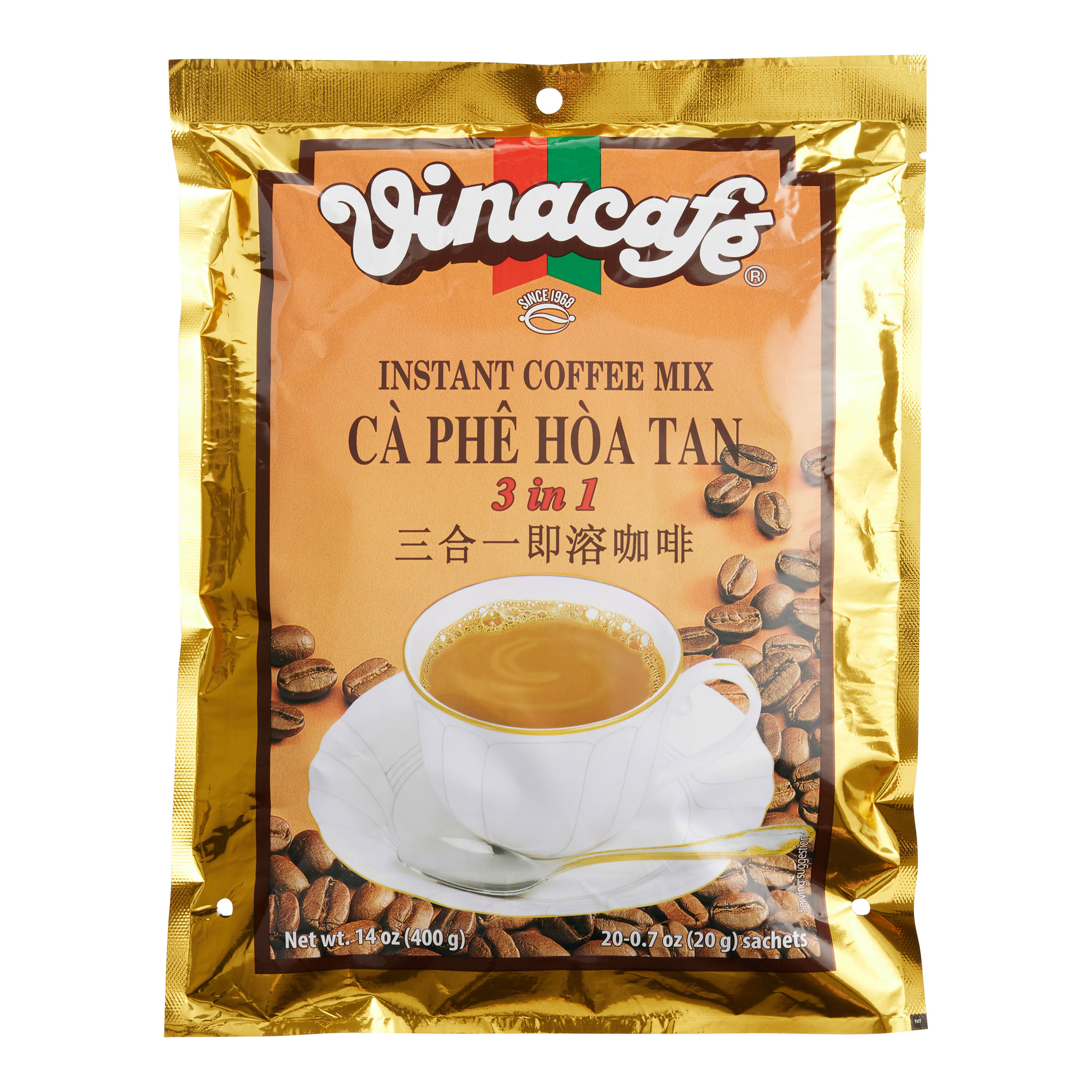 Vinacafe 3 in 1 Instant Coffee Mix Sachets 20 Count World Market