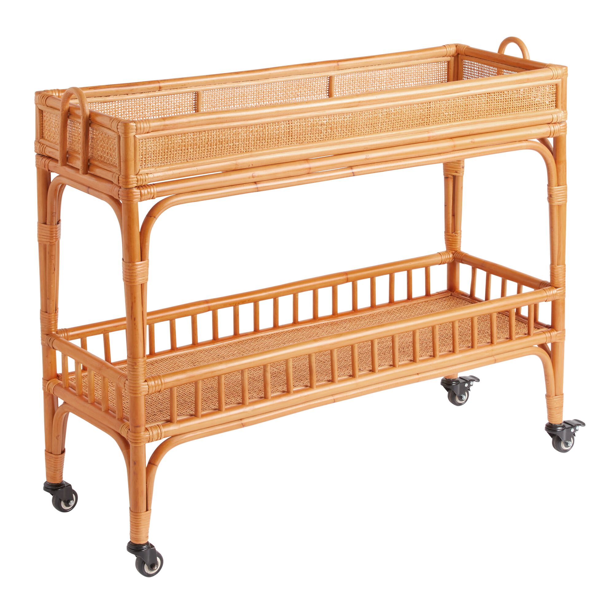 Rattan 2 Tier Bar Cart World Market