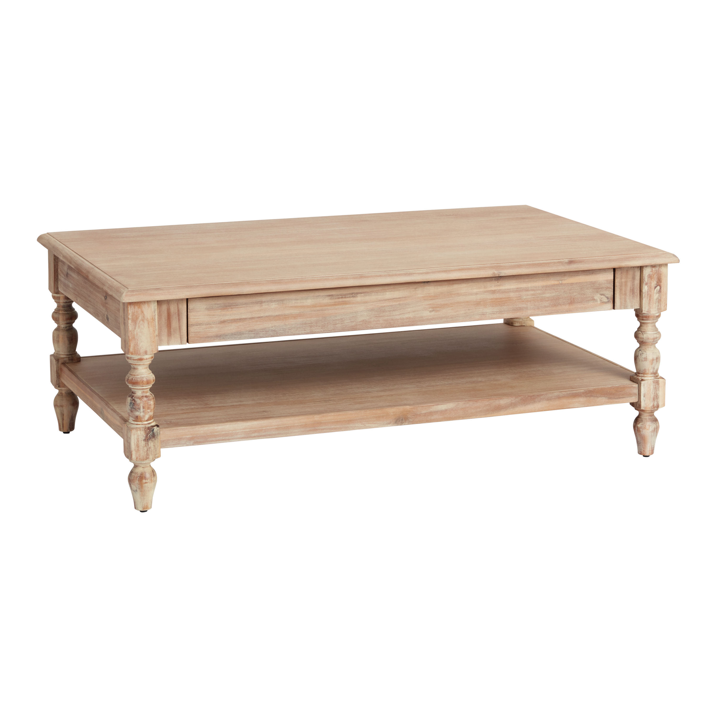 Everett Weathered Natural Wood Coffee Table - World Market