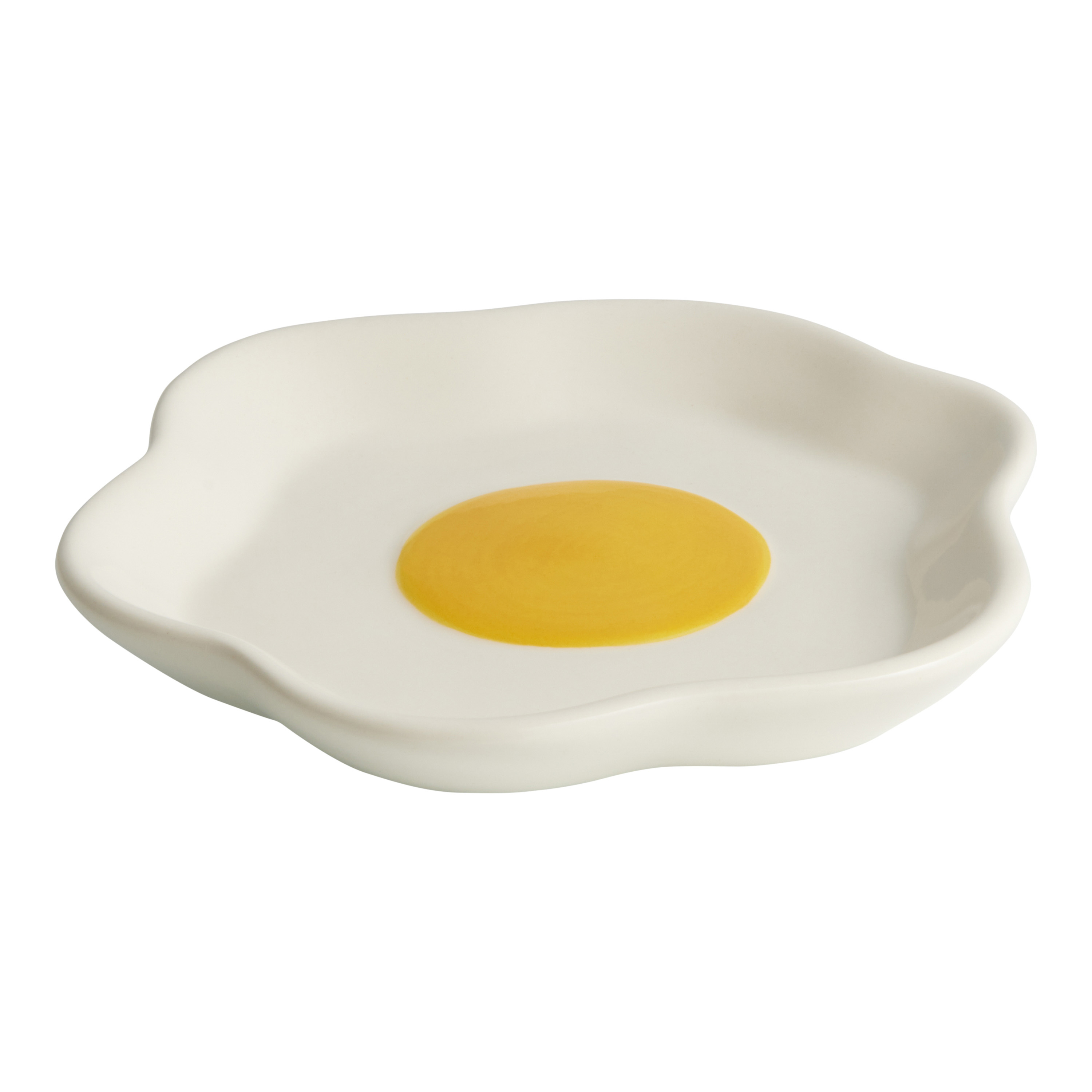 Hand Painted Ceramic Fried Egg Figural Spoon Rest - World Market