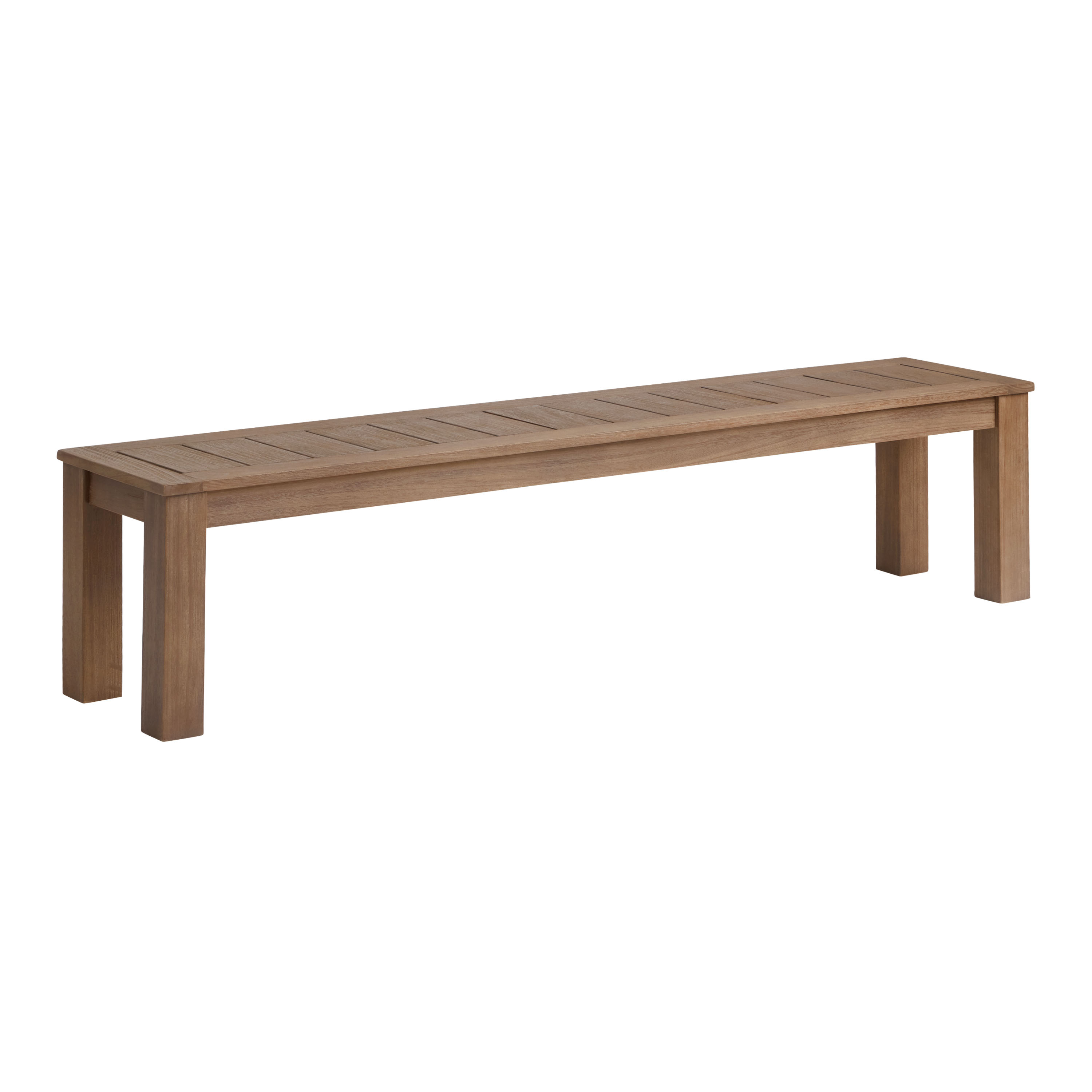 Corsica Light Brown Slatted Eucalyptus Outdoor Dining Bench