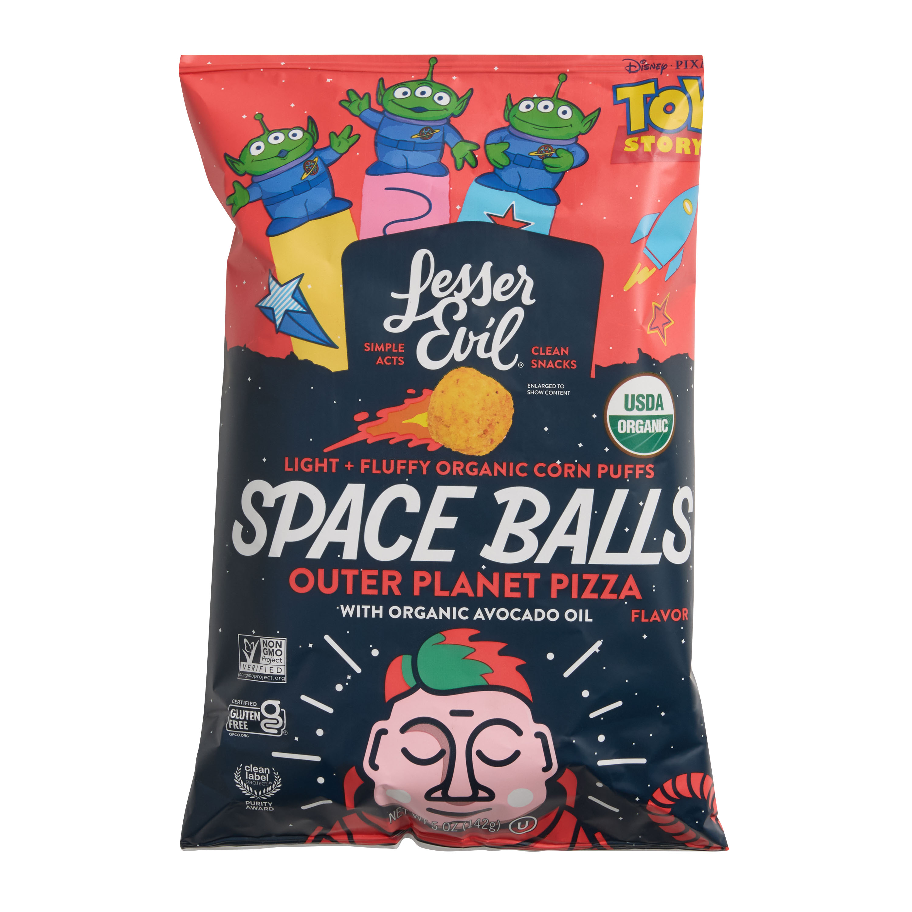 LesserEvil Space Balls Planet Pizza Corn Puffs - World Market