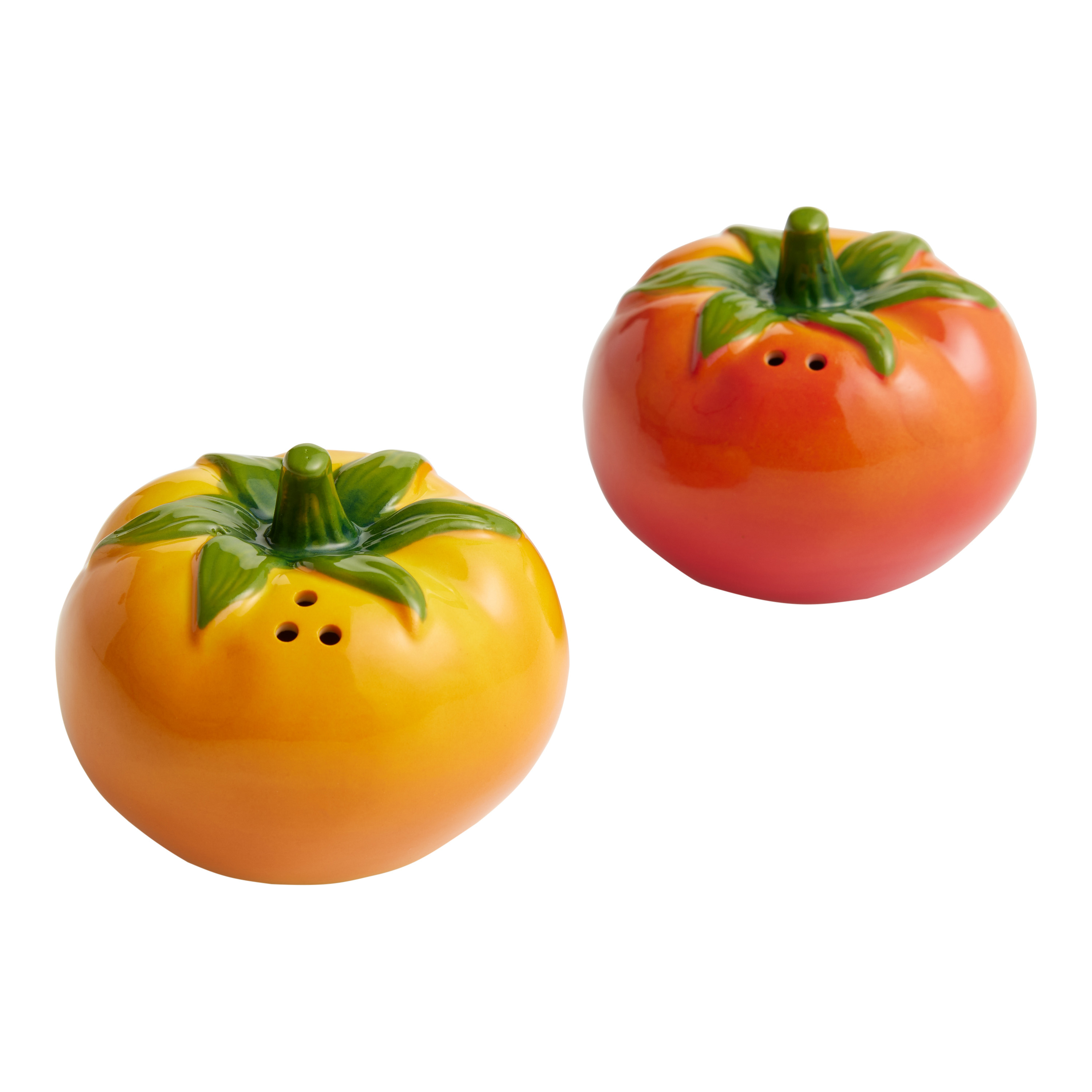 Hand Painted Ceramic Tomato Salt and Pepper Shaker Set - World Market