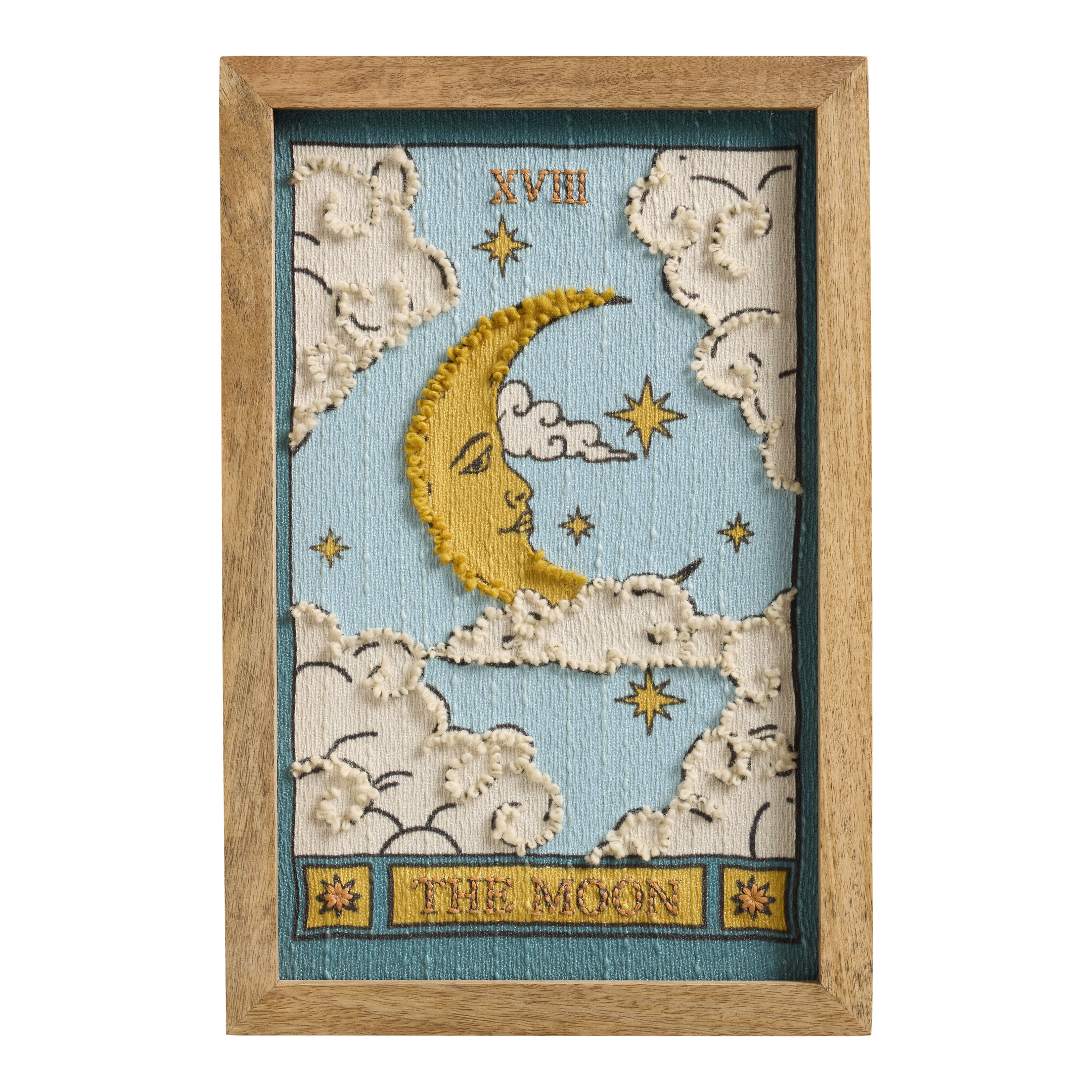 Tarot Moon Embroidered Cotton Framed Wall Art - World Market
