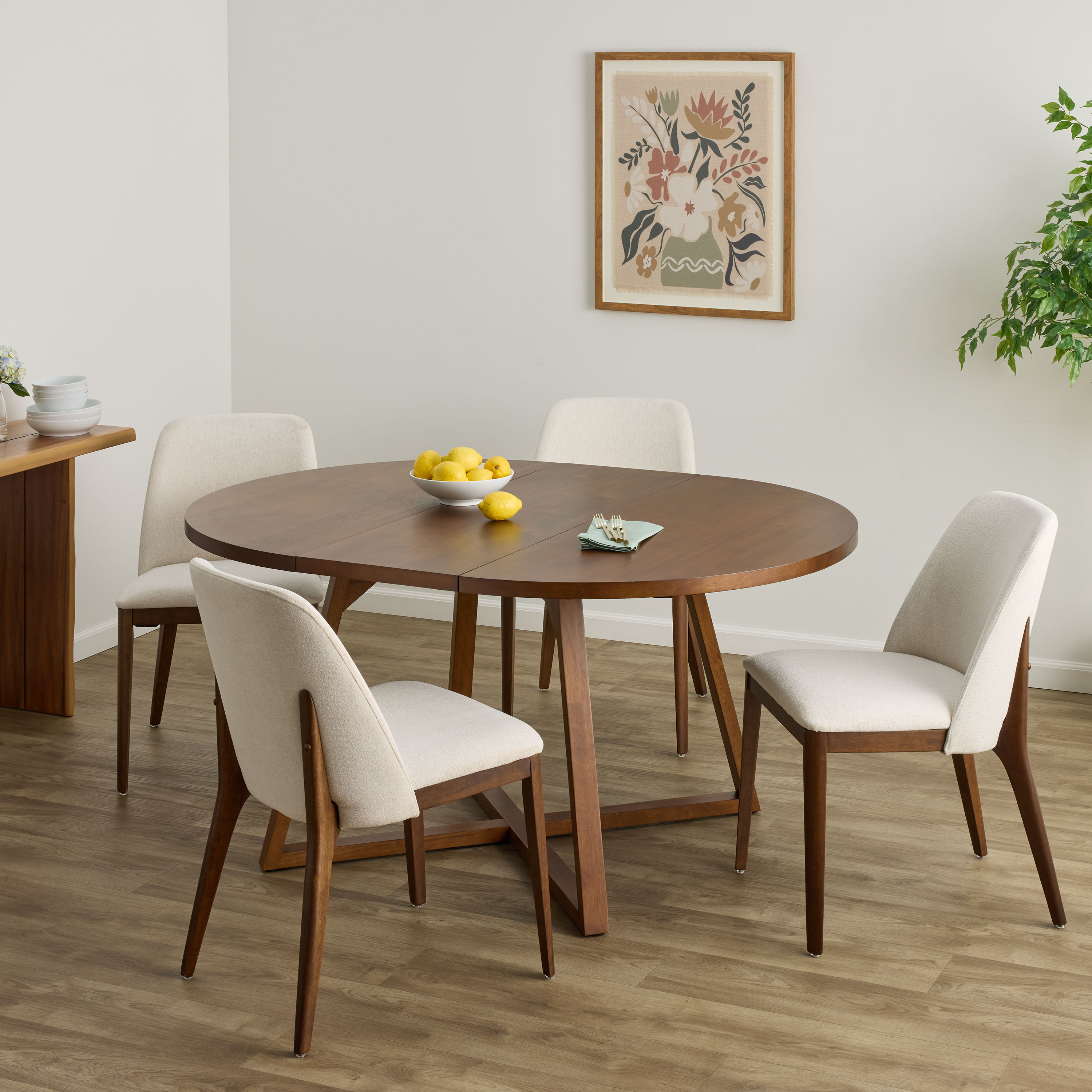 Maliyah Wood Rounded 5 Piece Extension Dining Set - World Market