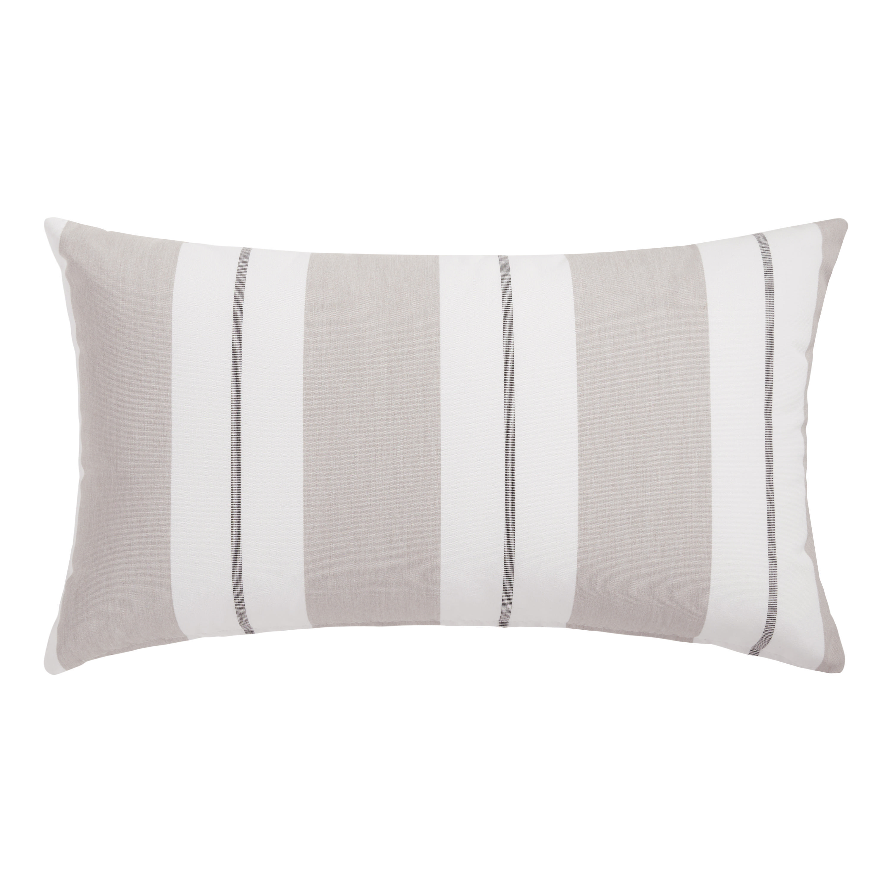 Sunbrella Linen Stripe Outdoor Lumbar Pillow - World Market