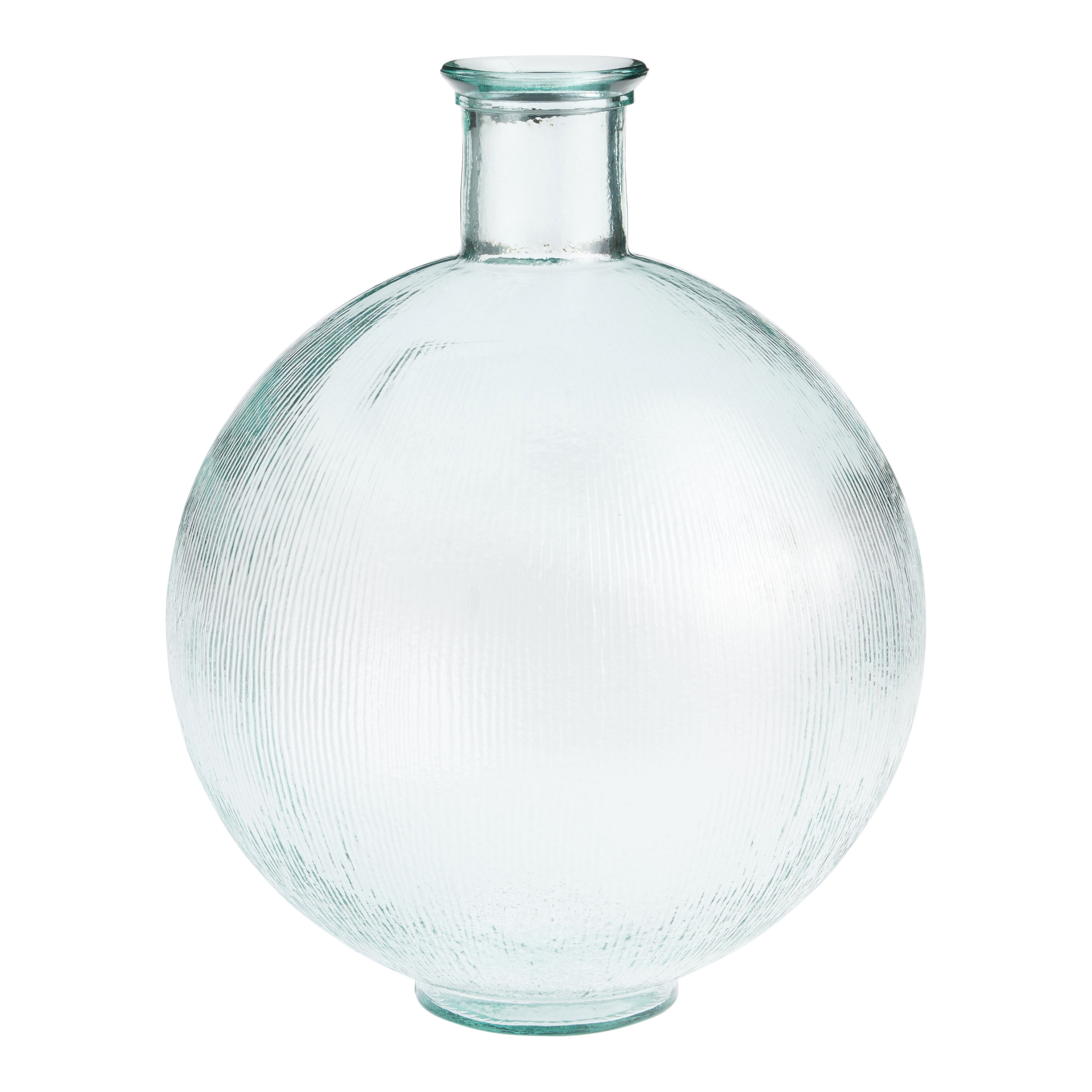 Recycled Glass Ribbed Globe Floor Vase World Market