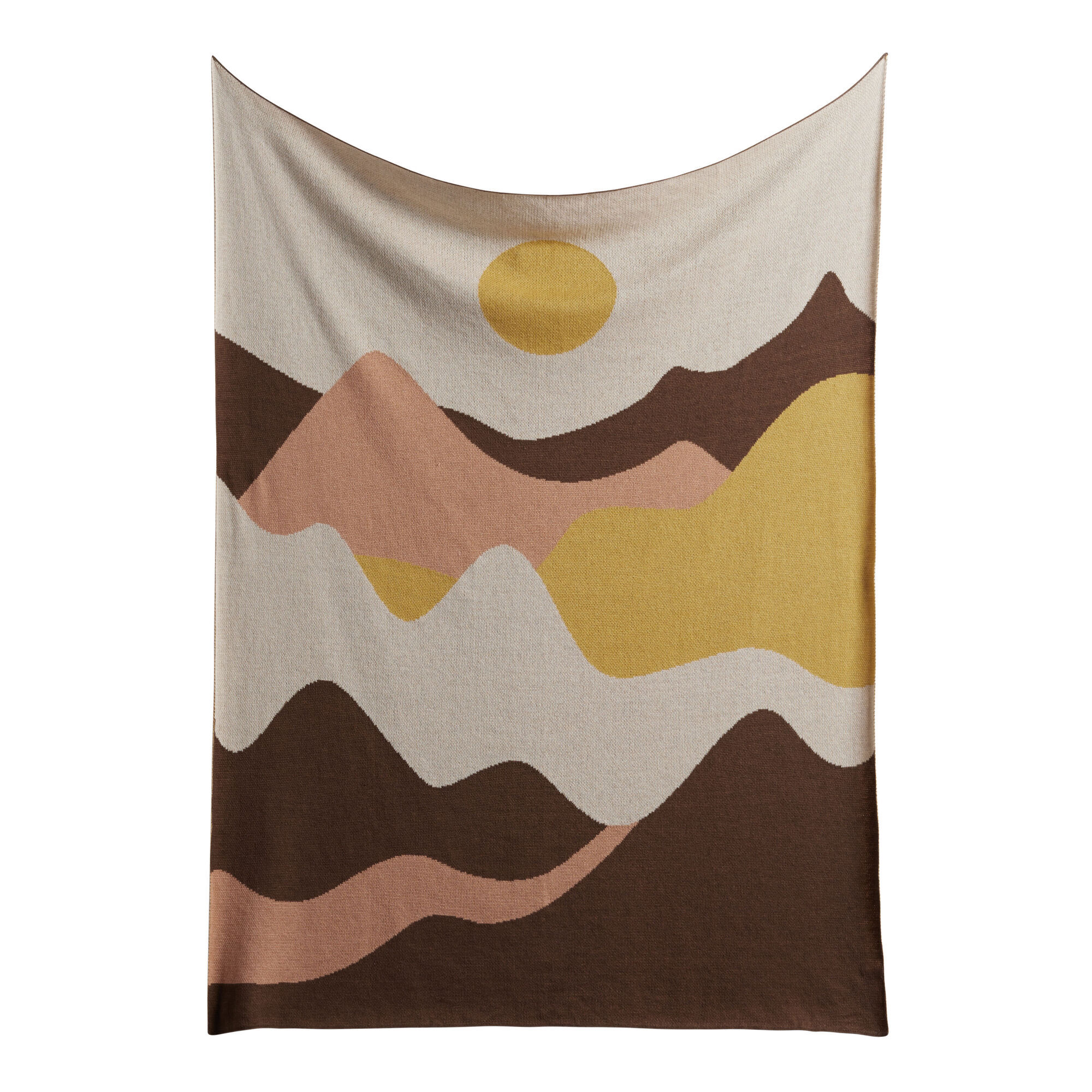 Striped Browns World Map Scarf in Earthtones