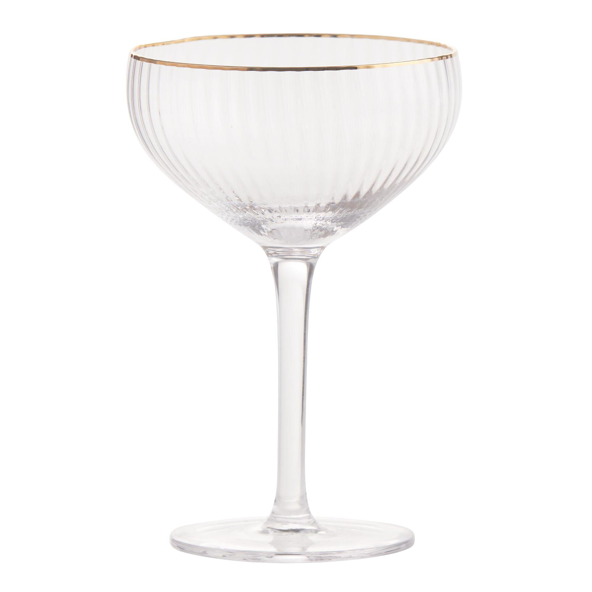 Tall Gold Rimmed Cocktail Glasses - Set of 8