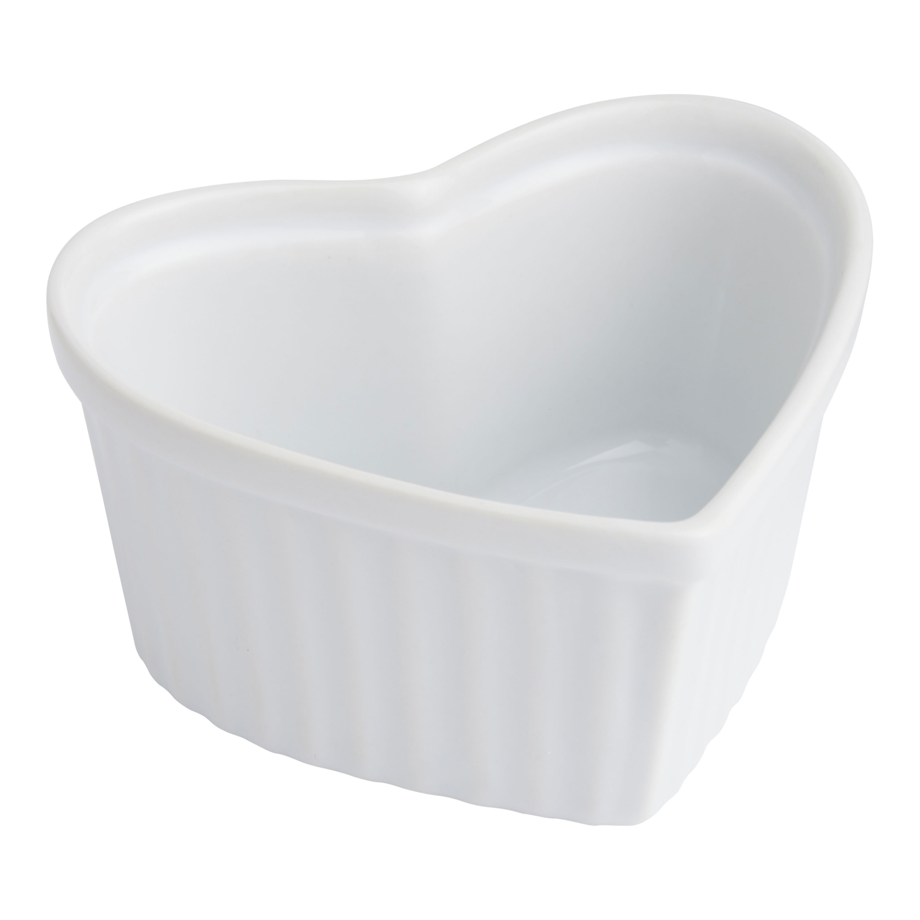 White Porcelain Heart Shaped Ramekin Set of 2 - World Market