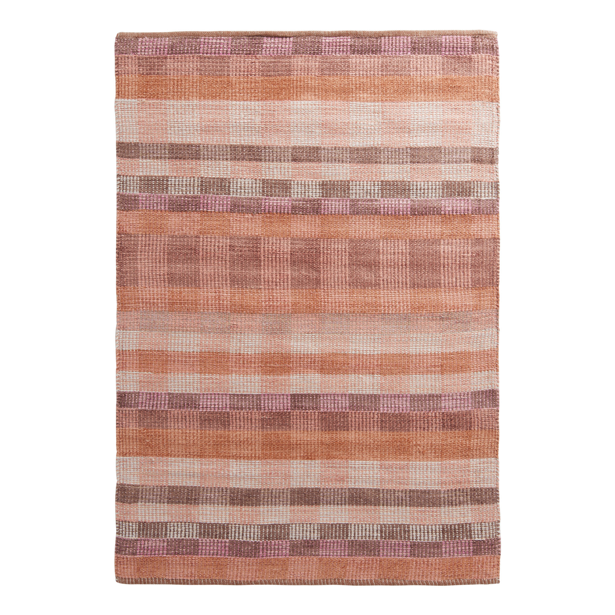 Katya Blush Multicolor Modern Stripe Jute Blend Area Rug World Market