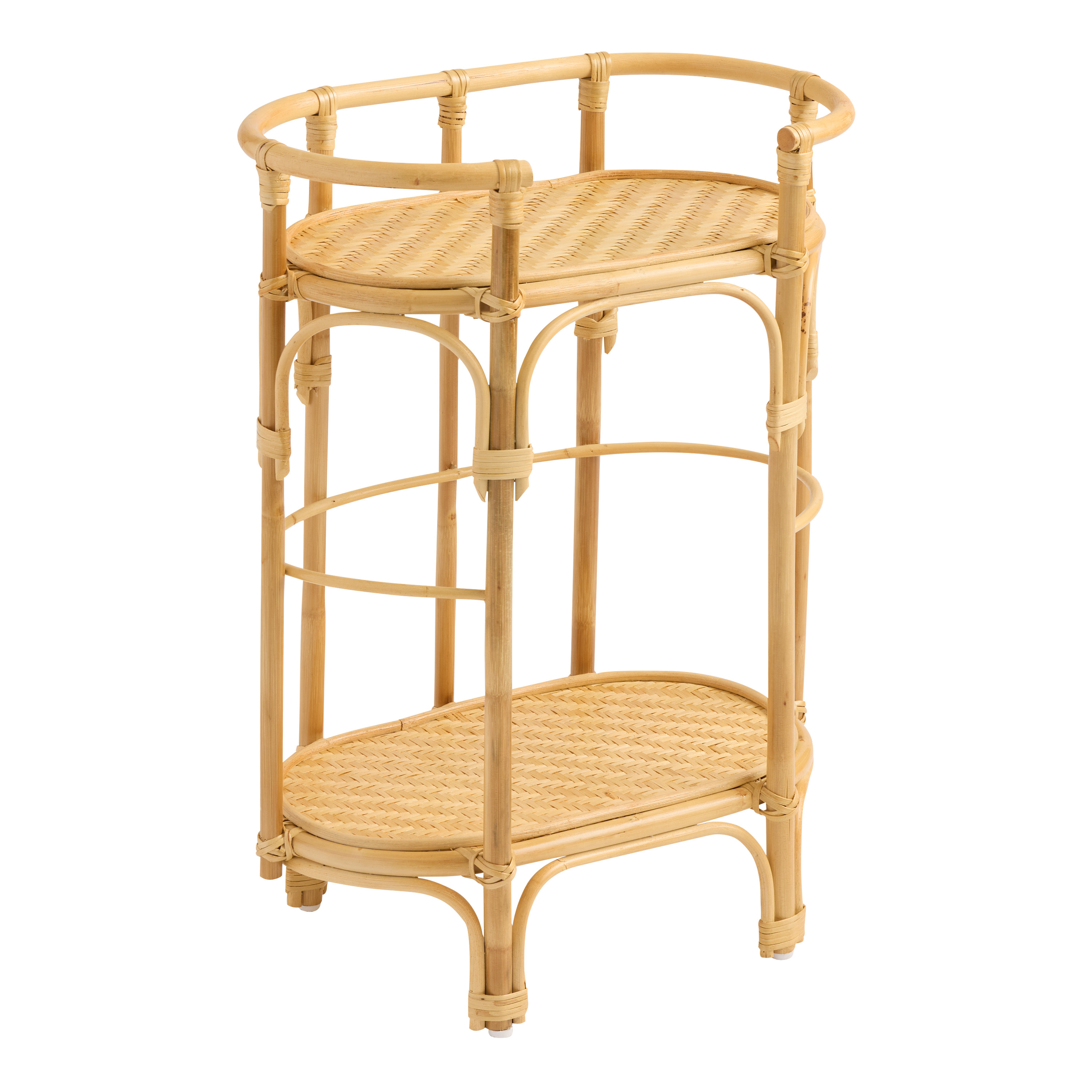 Ashlyn Oval Rattan and Bamboo Storage Shelf - World Market