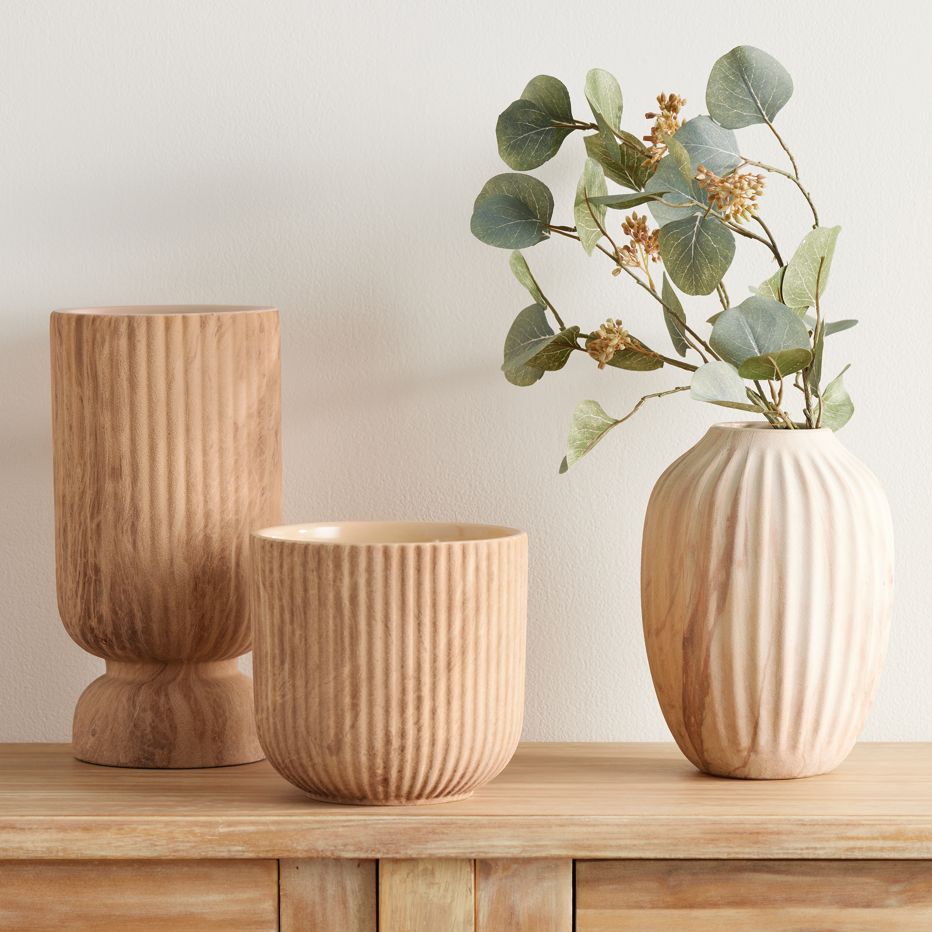 Earth Tone Ceramic Marbled Vase Collection - World Market